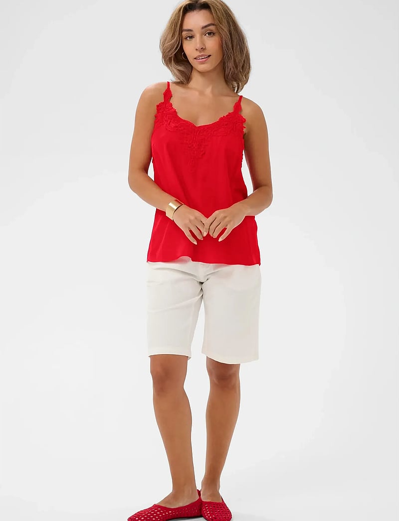 Cream - CRAnna Top - sleeveless blouses - high risk red - 3