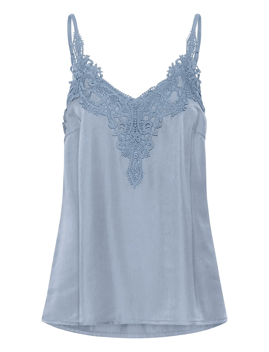 Cream - CRAnna Top - ermalausar blússur - stonewash - 1