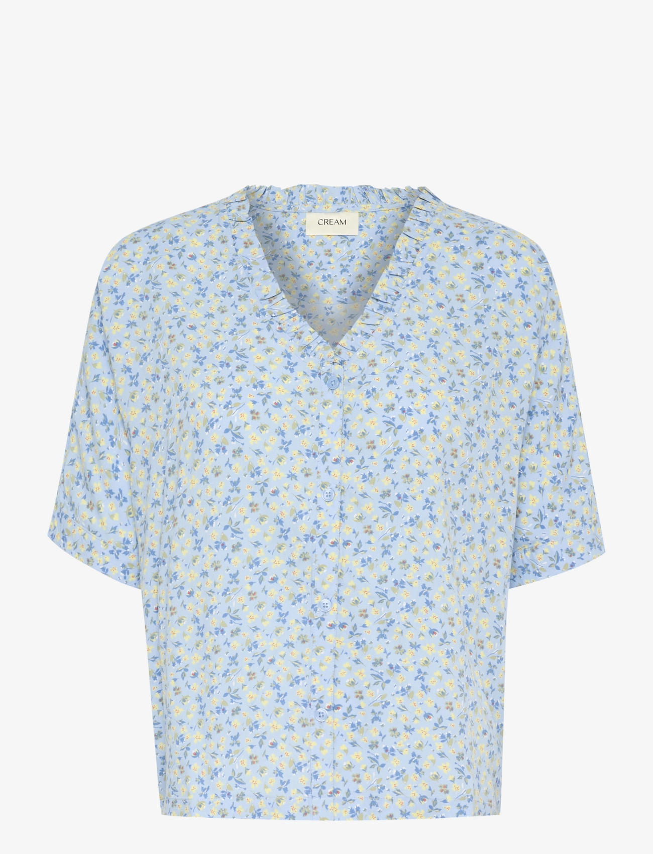Cream CRTiah SS Shirt - Kläder - BLUE YELLOW SMALL FLORAL / blue