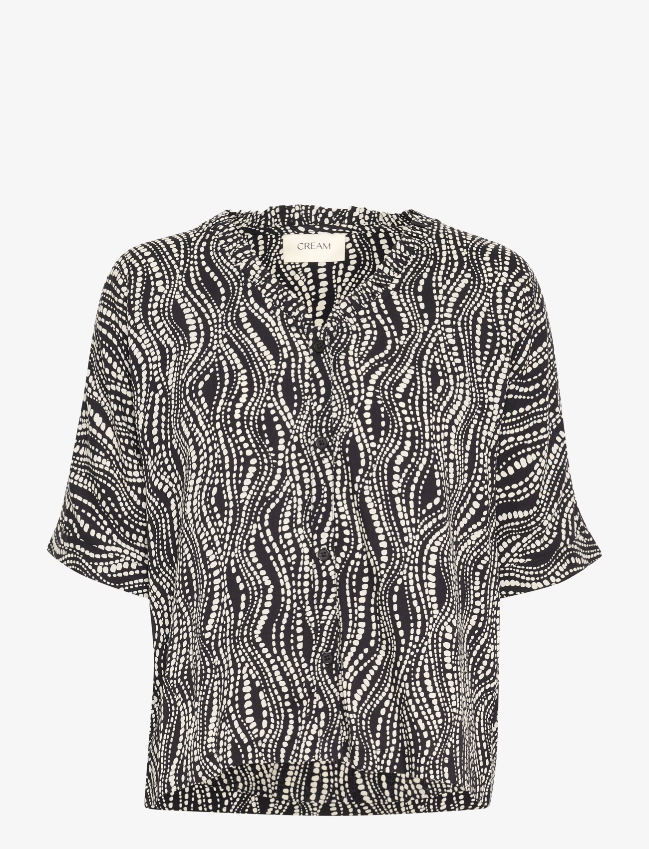 Cream CRTiah SS Shirt - Bluser - BLACK WAVY DOTS / black