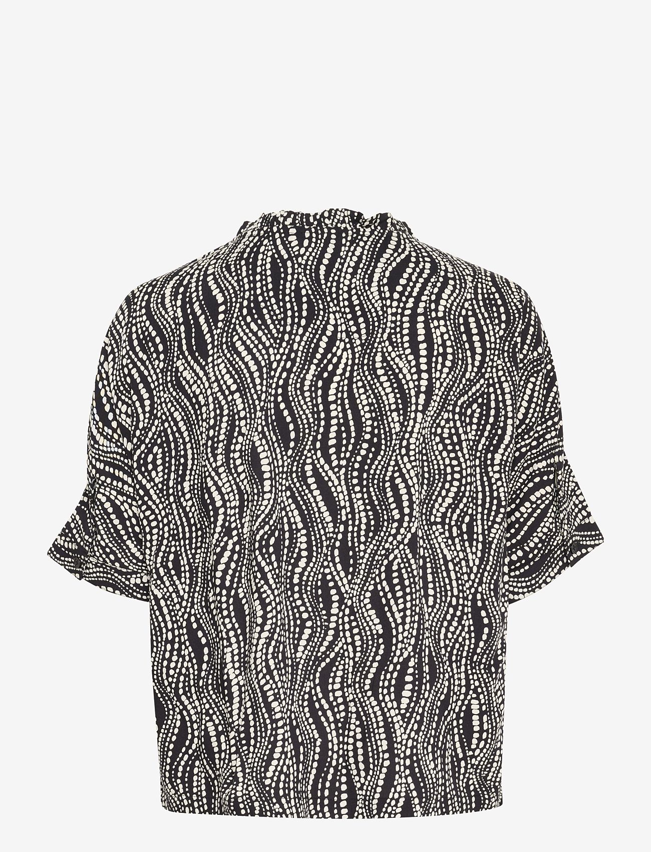 Cream - CRTiah SS Shirt - kortärmade blusar - black wavy dots - 2