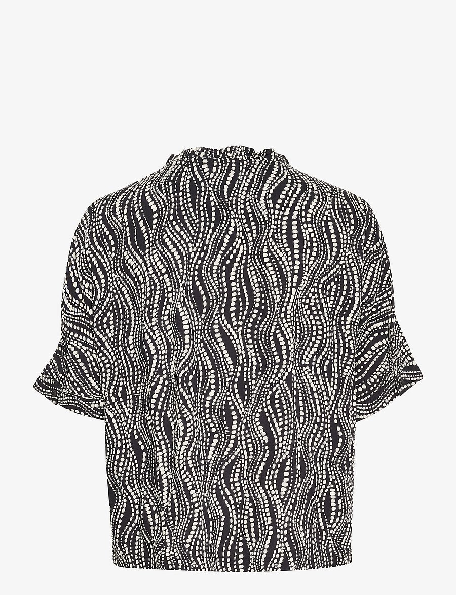 Cream - CRTiah SS Shirt - kurzärmelige blusen - black wavy dots - 2