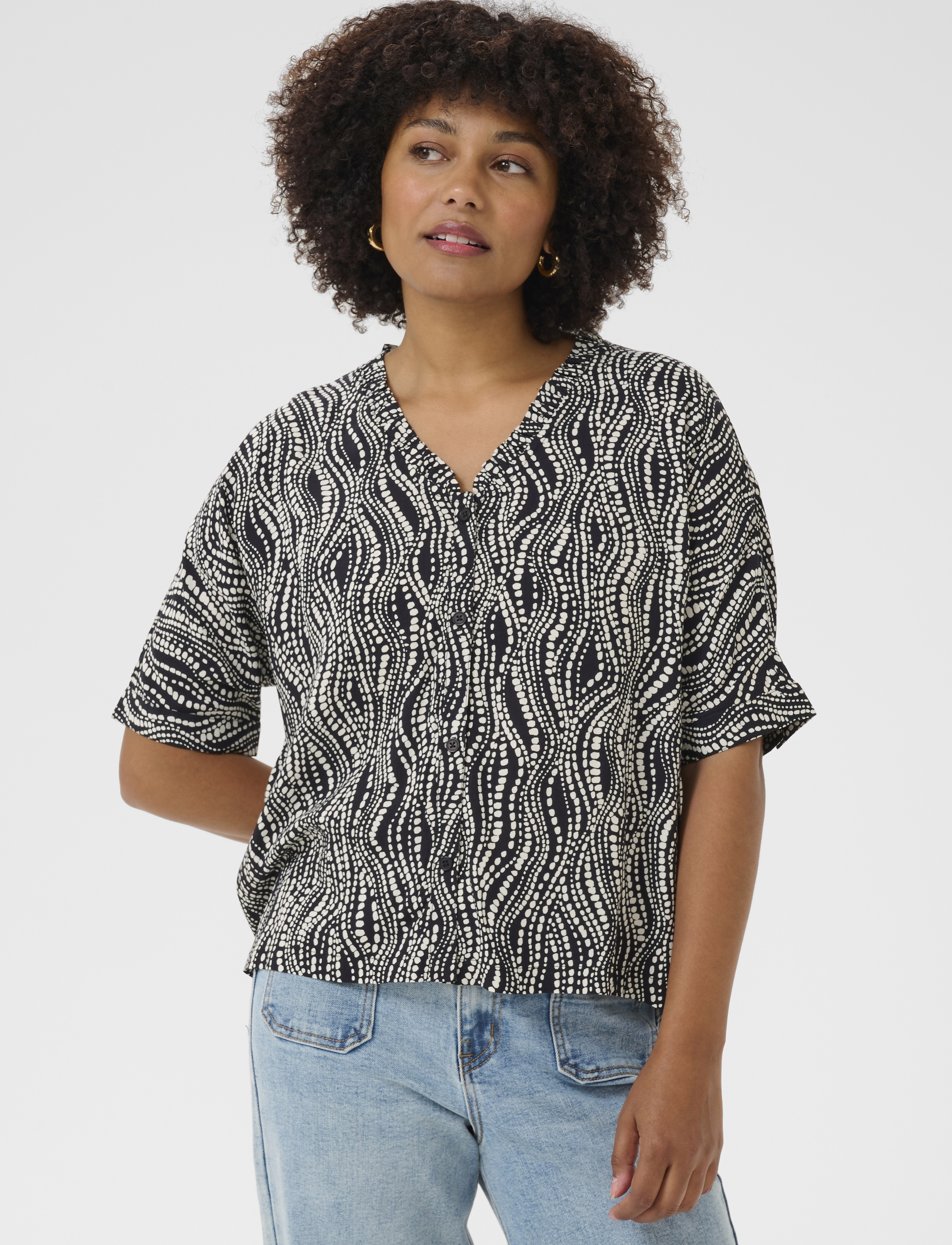 Cream Crtiah Ss Shirt, 40, Black, Bluser > Kortærmede, Dame