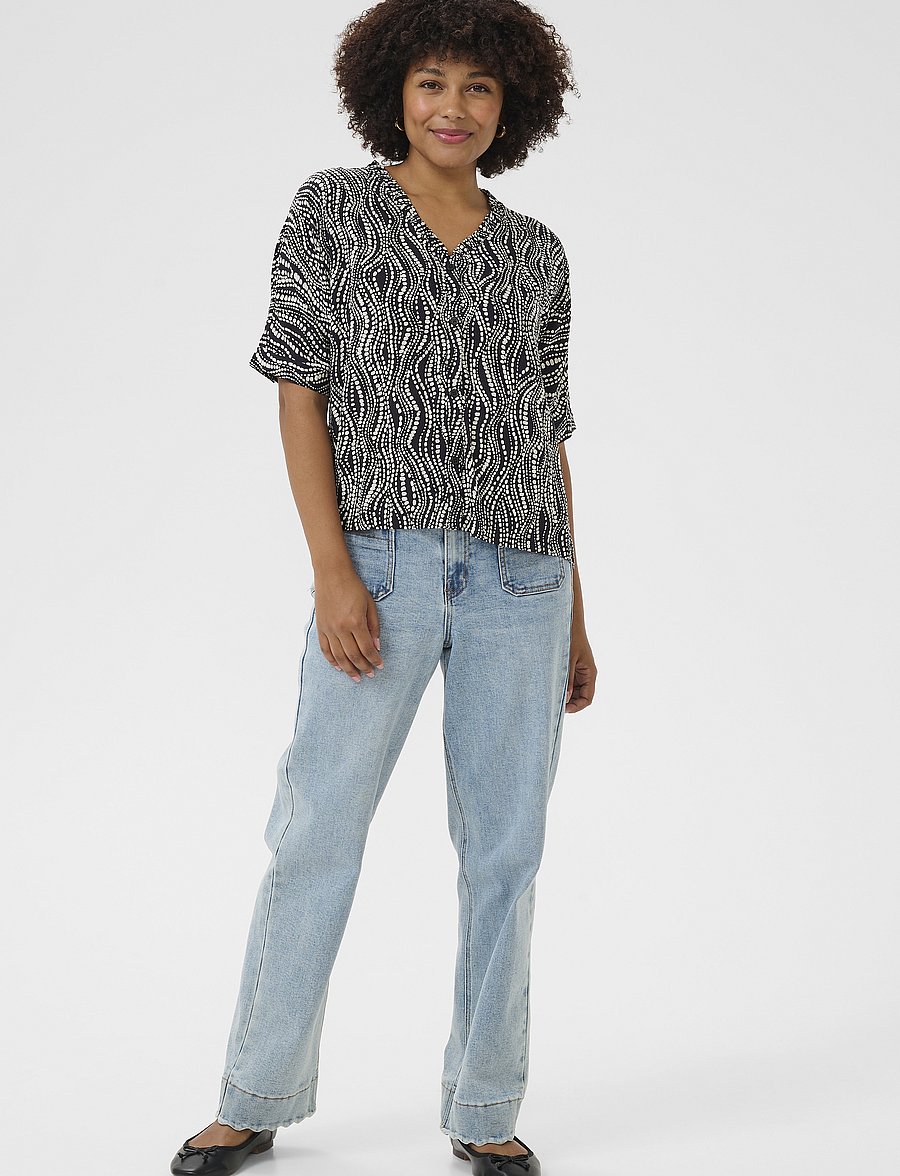 Cream - CRTiah SS Shirt - kurzärmelige blusen - black wavy dots - 3