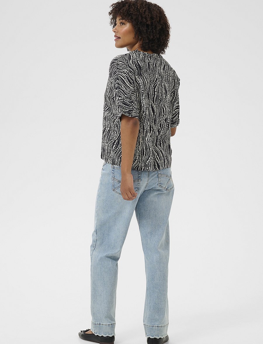 Cream - CRTiah SS Shirt - kurzärmelige blusen - black wavy dots - 4