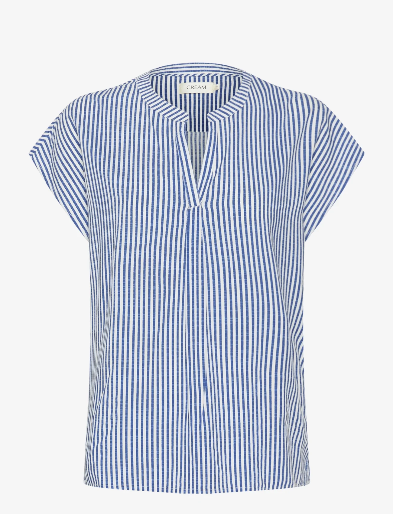 Cream - CRTiah Blouse cap sleeve - short-sleeved blouses - blue milkboy - 0