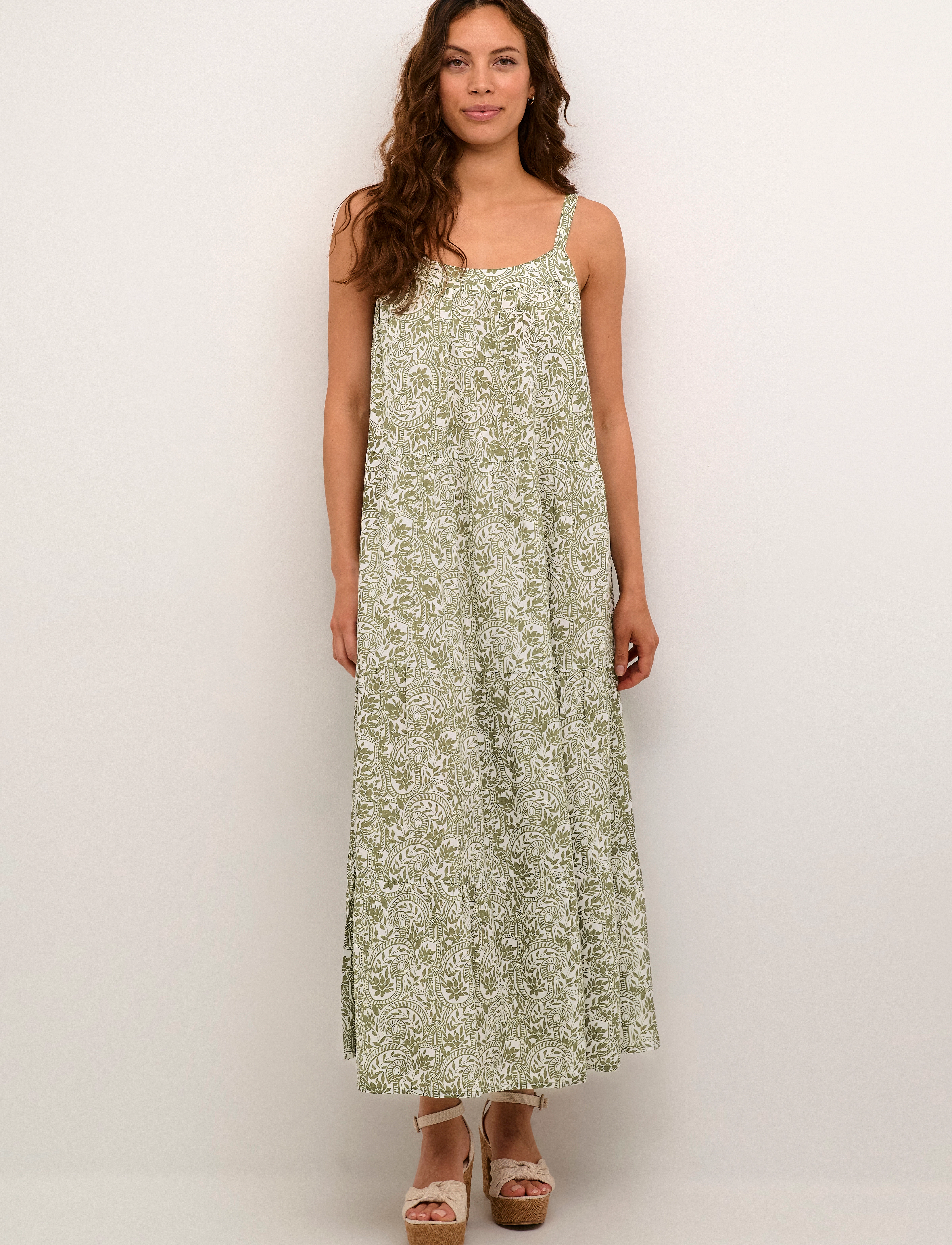 Cream - CRTiah Maxi Strap Dress - graphic flower print - 2
