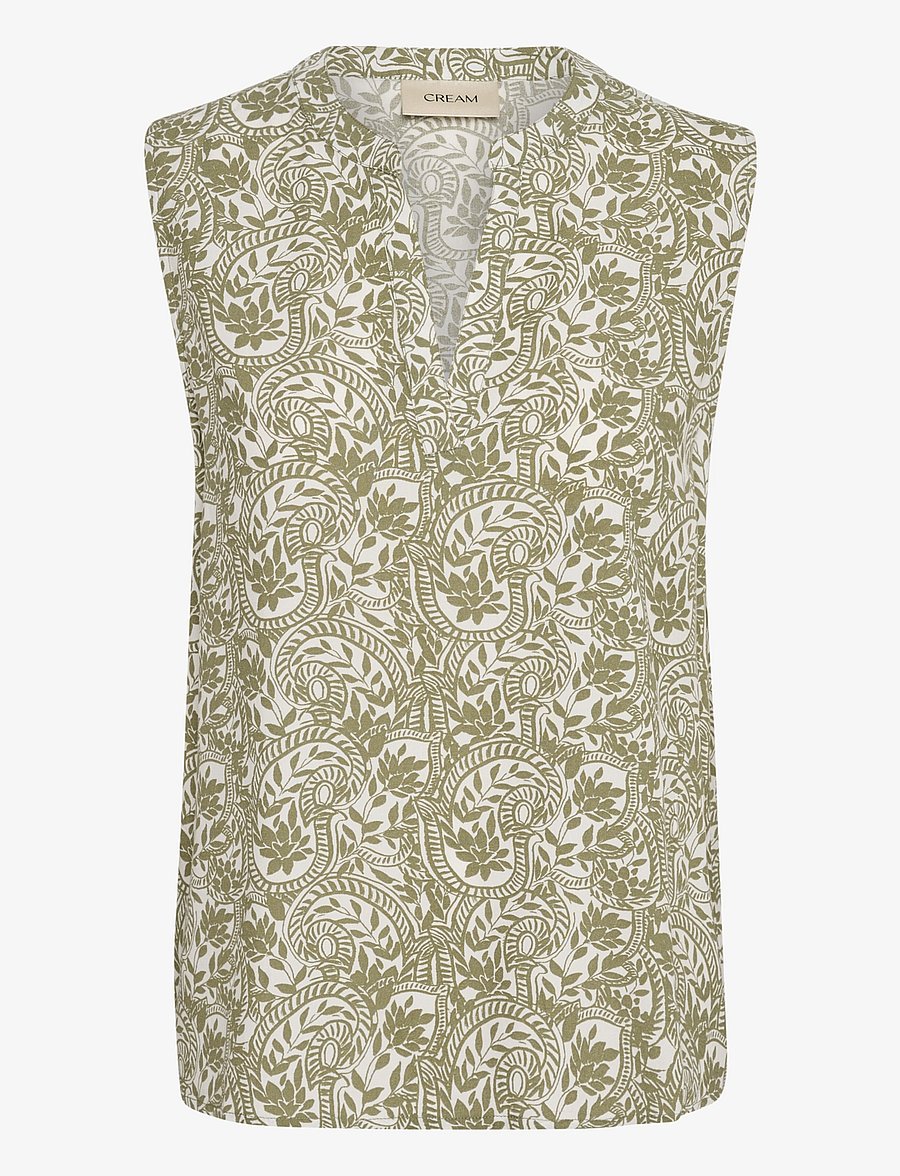 Cream - CRTiah Blouse - Ärmlösa blusar - graphic flower print - 1