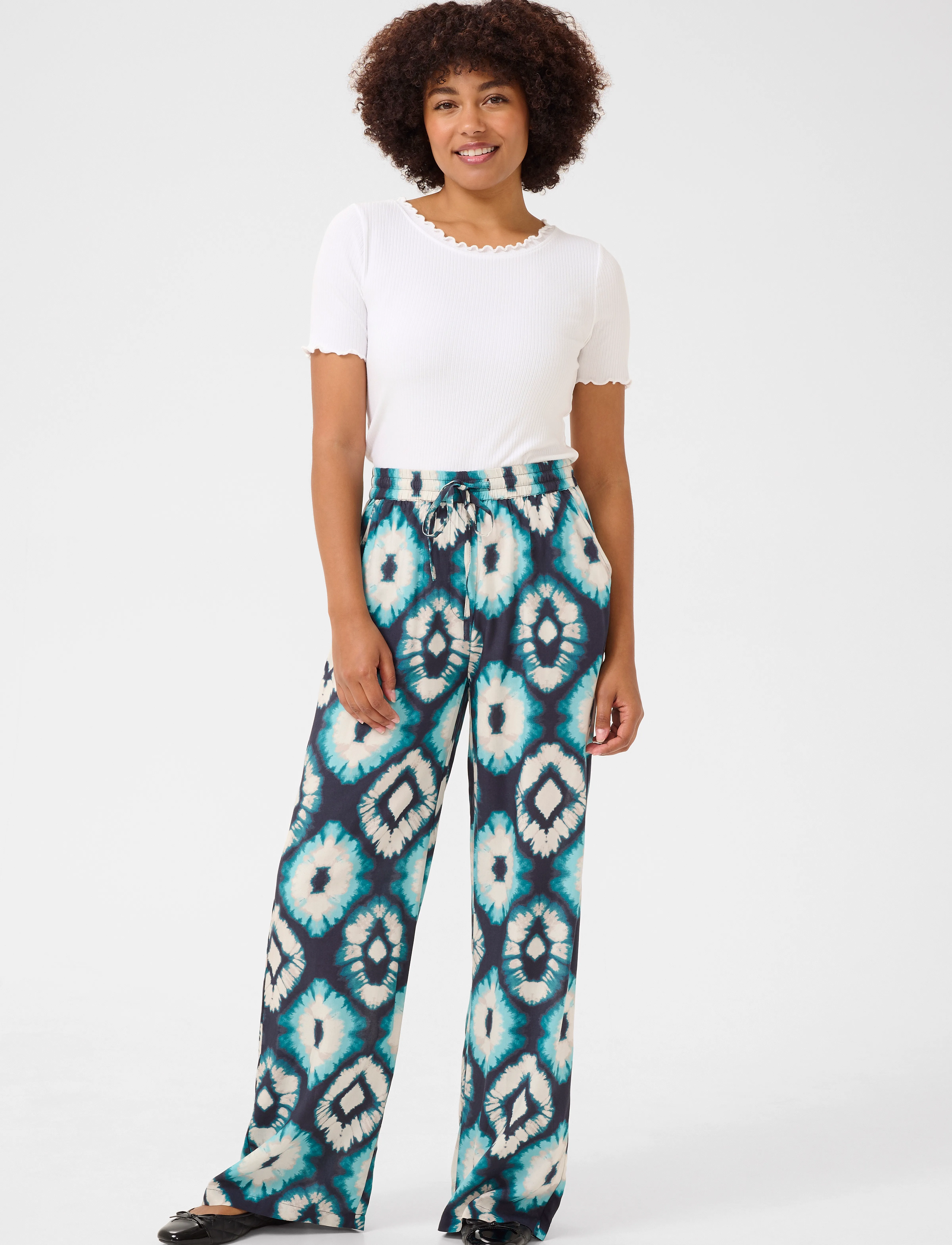 Cream - CRTiah Pant - bukser med lige ben - aqua tie dye - 3