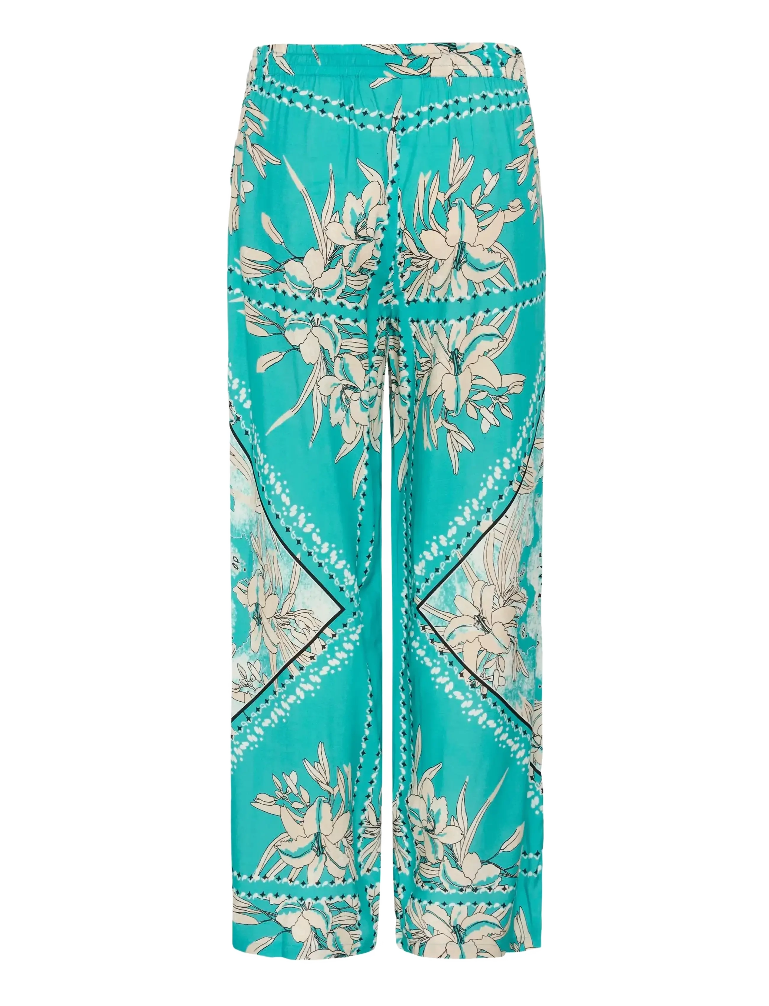 Cream - CRTiah Pant - sirged püksid - ceramic scarf print - 2
