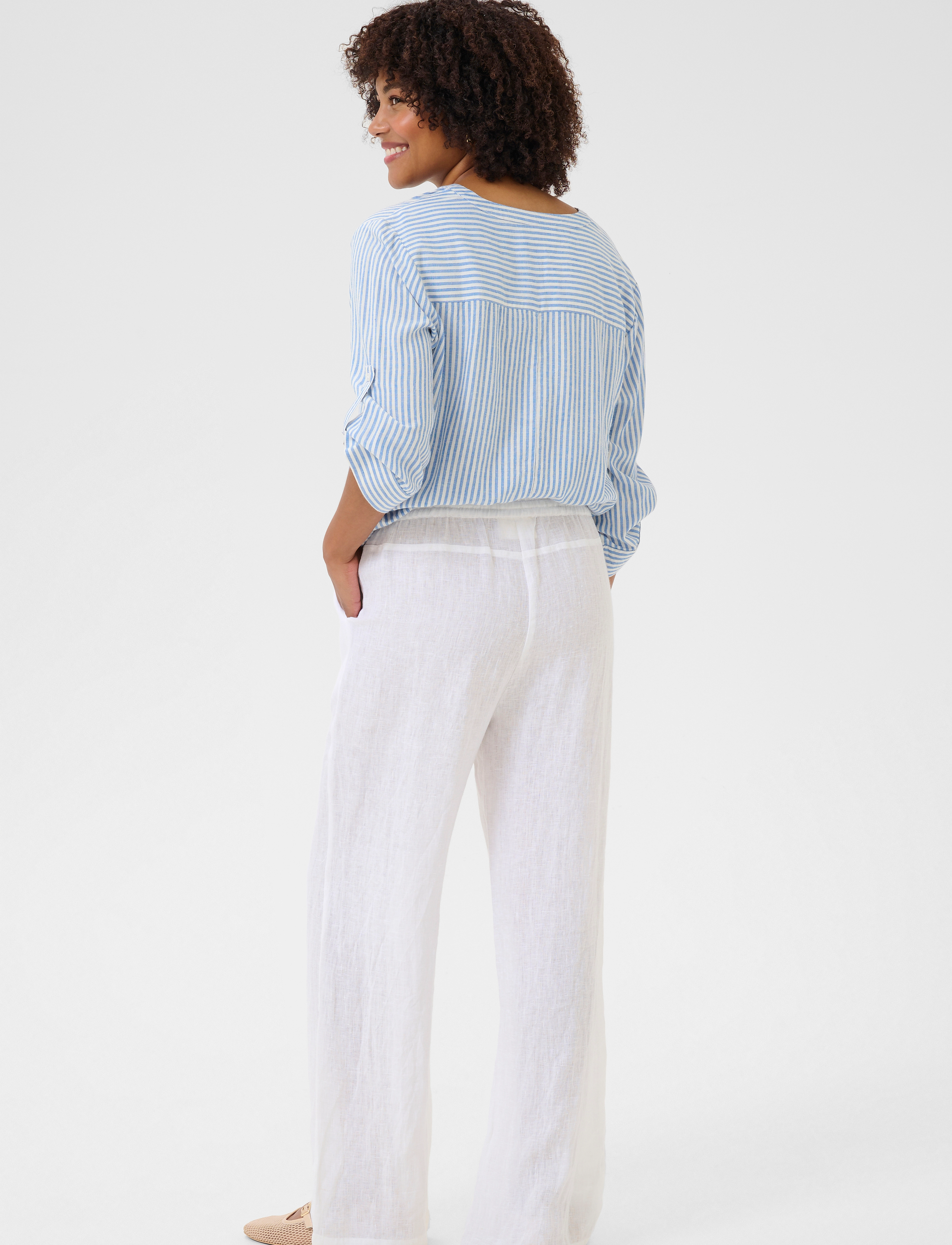 Cream - CRBellis Linen Pant - snow white - 4