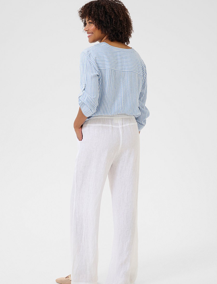Cream - CRBellis Linen Pant - snow white - 4