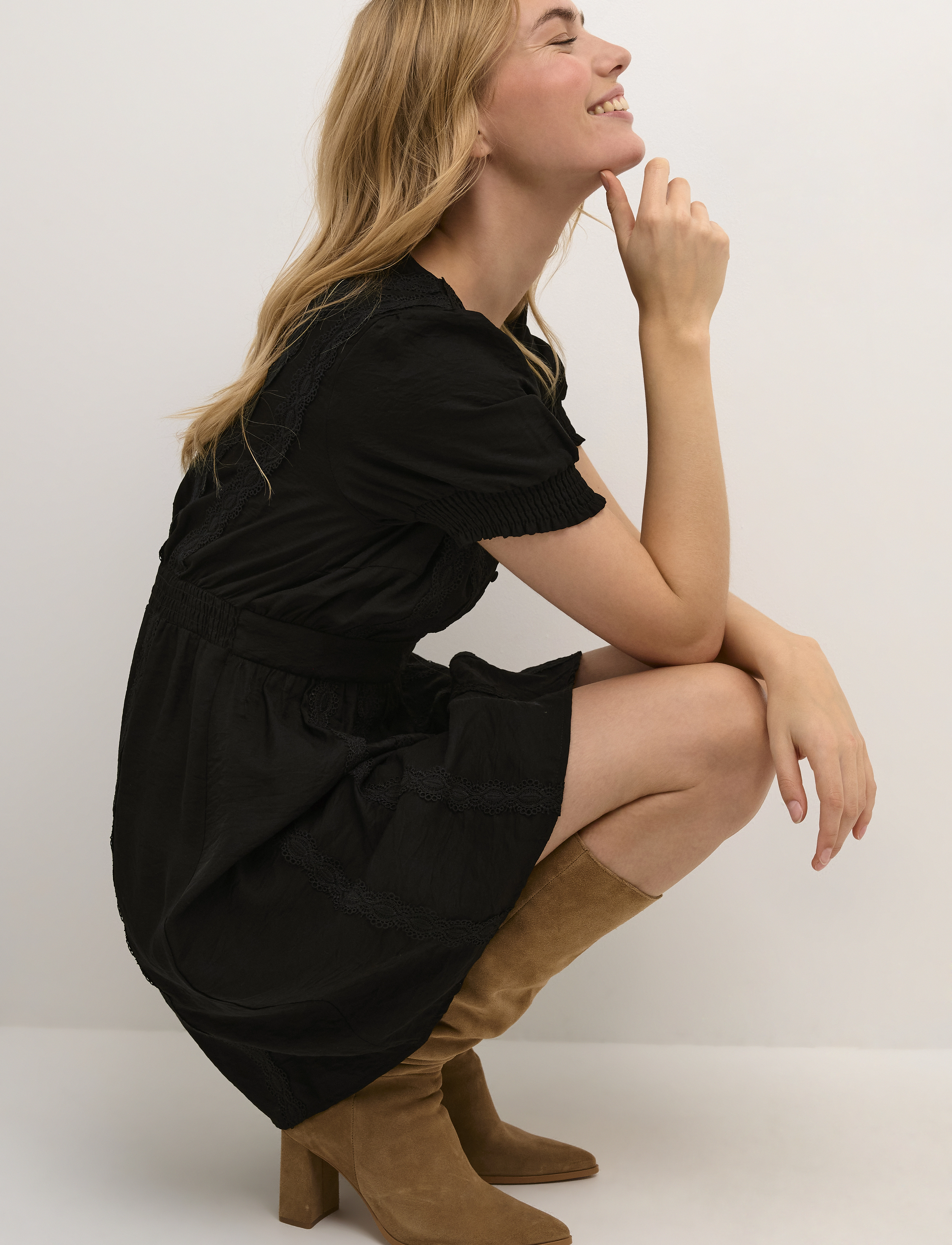 Cream - CRLimma Short Dress - Zally Fit - sommerkjoler - pitch black - 5