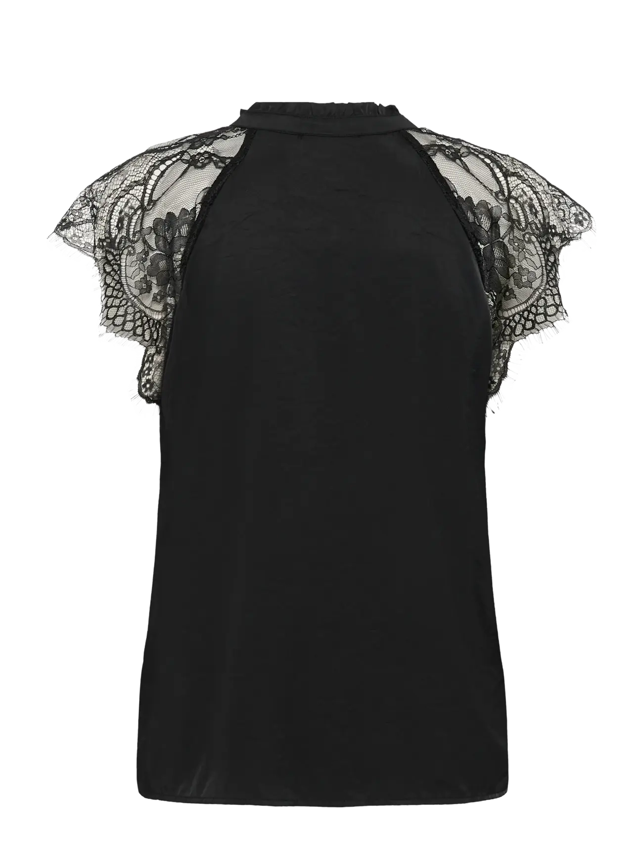 Cream - CRNola Lace Blouse - kortärmade blusar - pitch black - 2