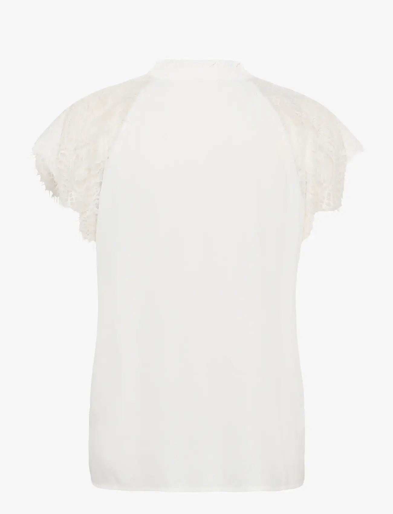 Cream - CRNola Lace Blouse - short-sleeved blouses - snow white - 2