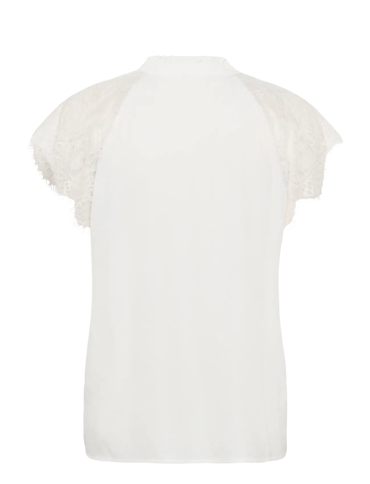 Cream - CRNola Lace Blouse - kurzämlige blusen - snow white - 2