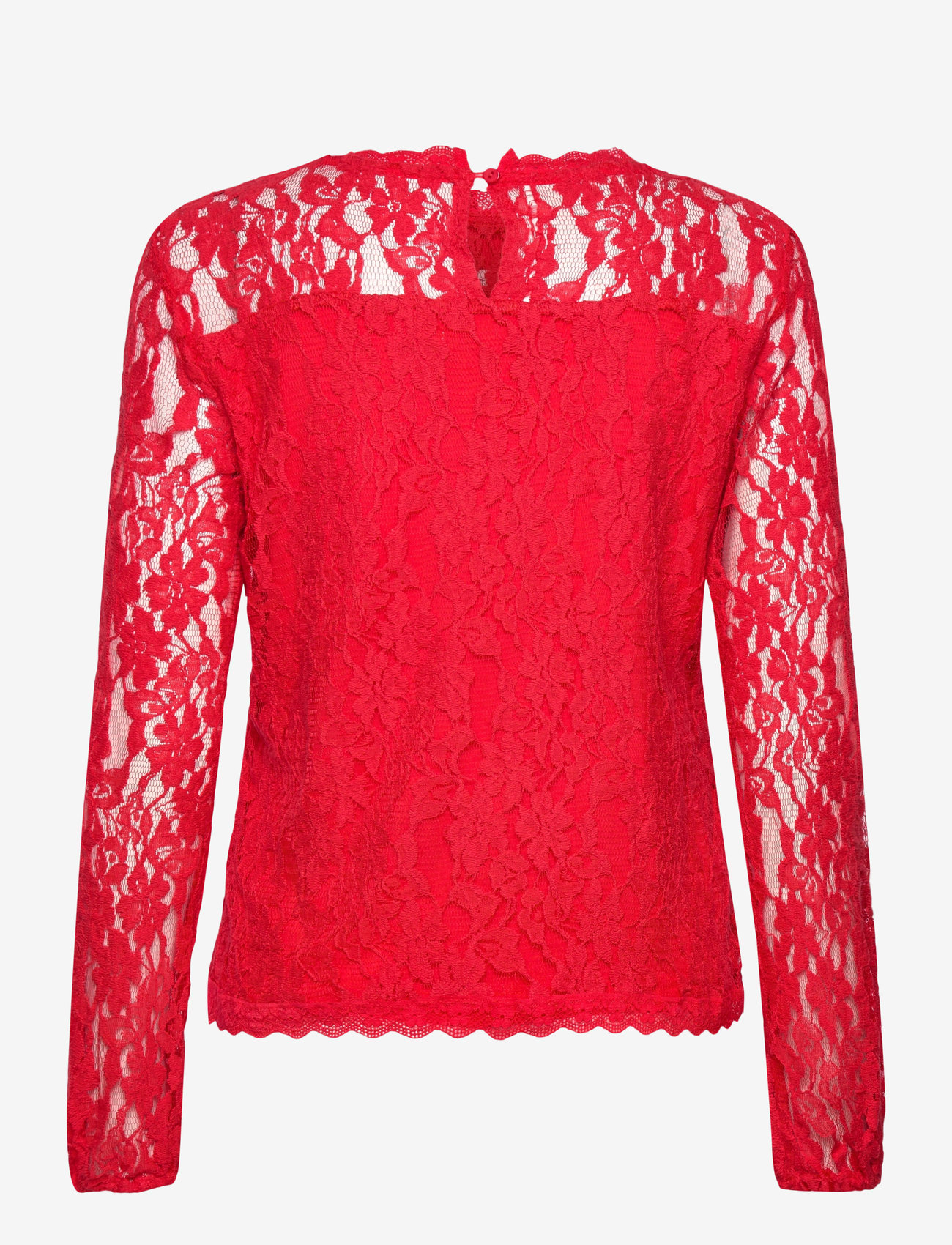 Cream - CRKit Lace LS Blouse - long sleeved blouses - high risk red - 0