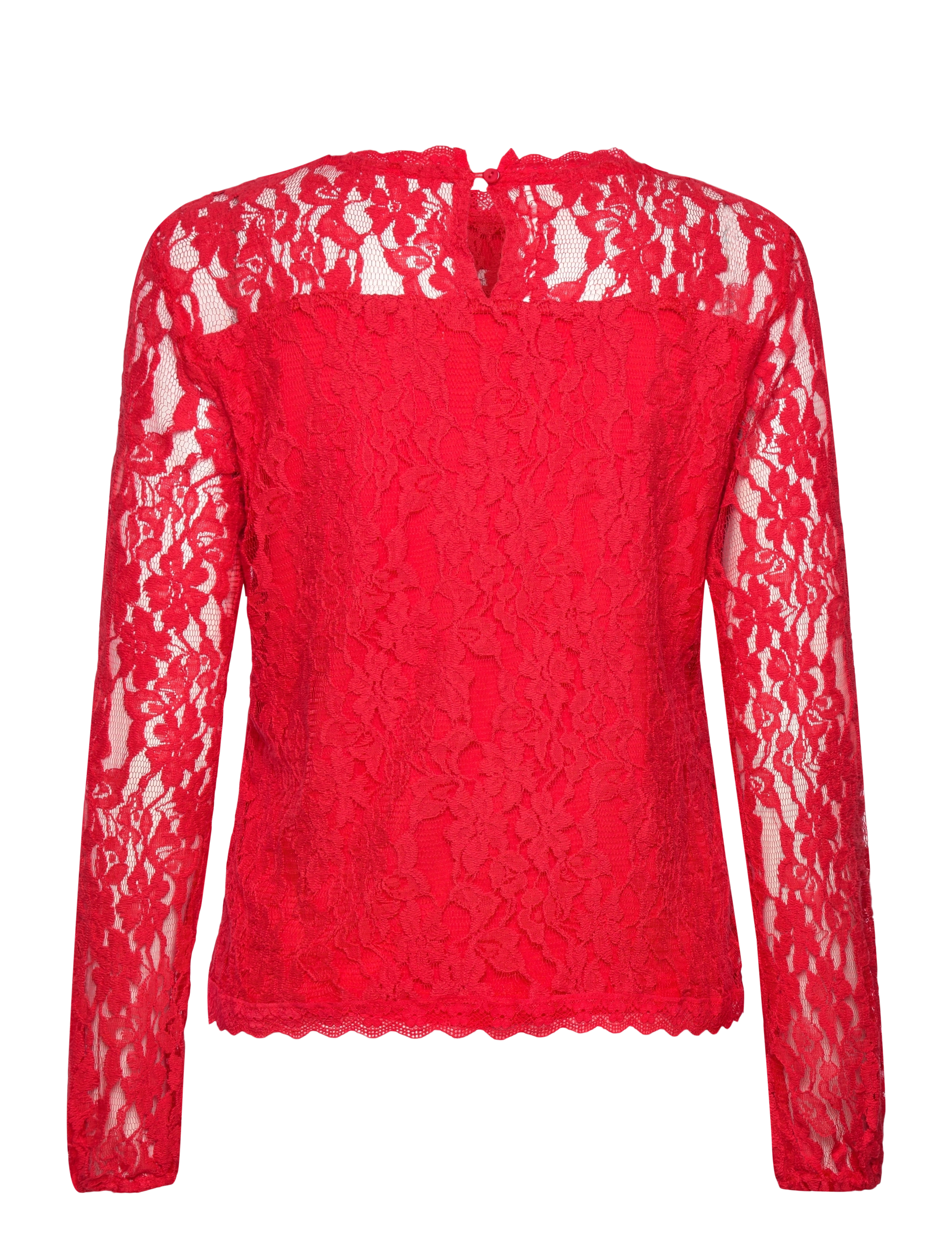 Cream CRKit Lace LS Blouse - Cream - HIGH RISK RED / red