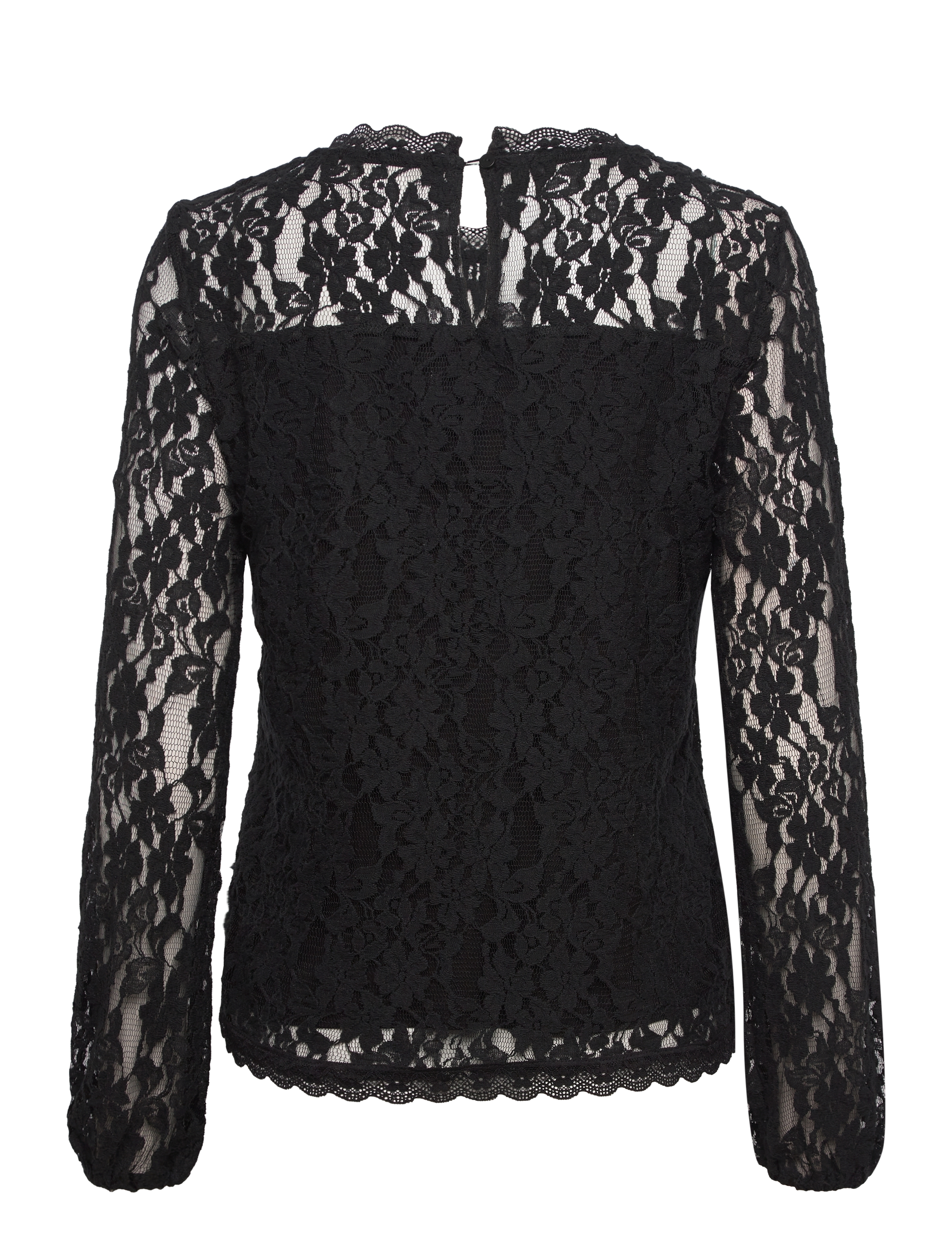 Cream - CRKit Lace LS Blouse - pikkade varrukatega pluusid - pitch black - 2