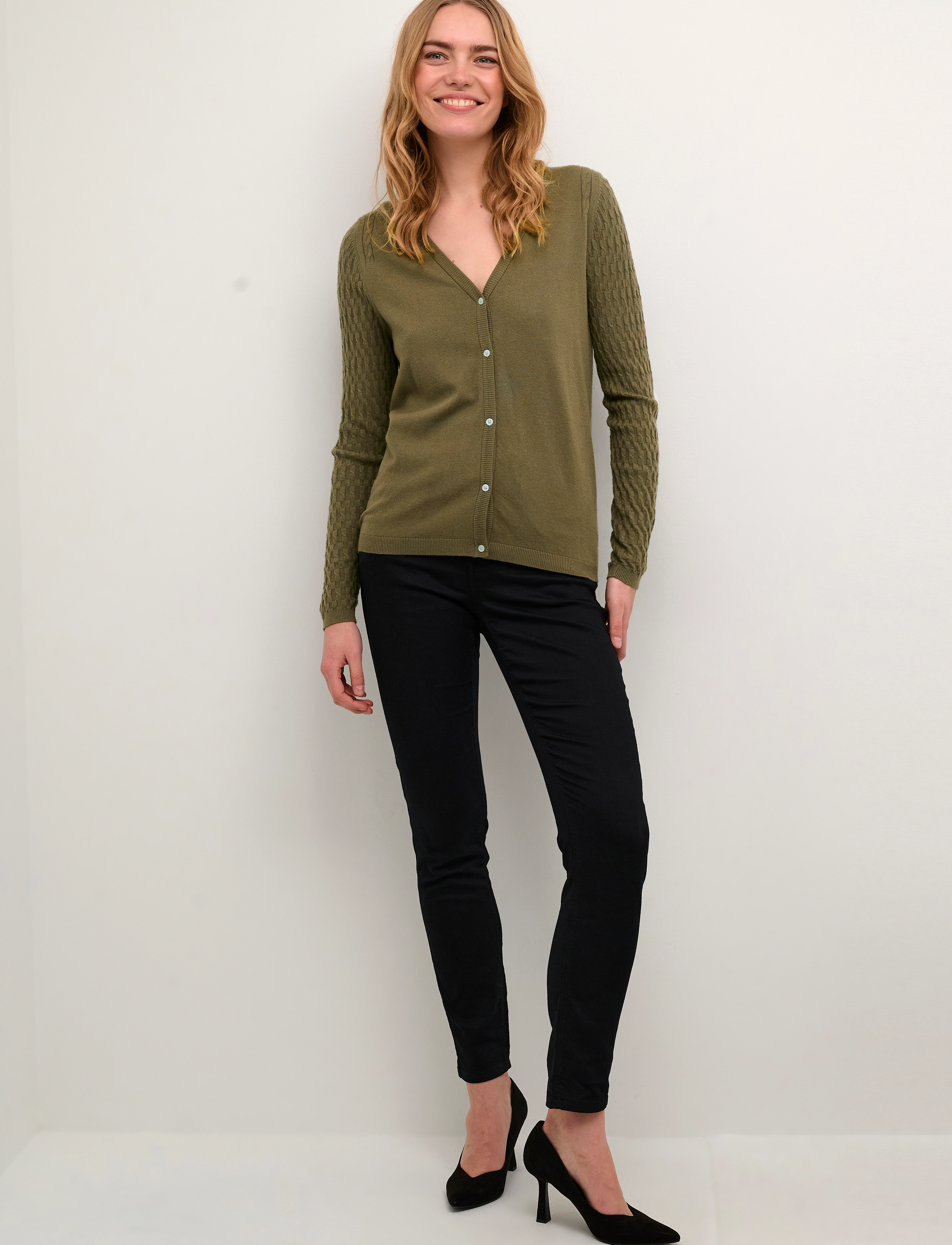 Cream - CRDela Cable Knit Cardigan - sea turtle - 3