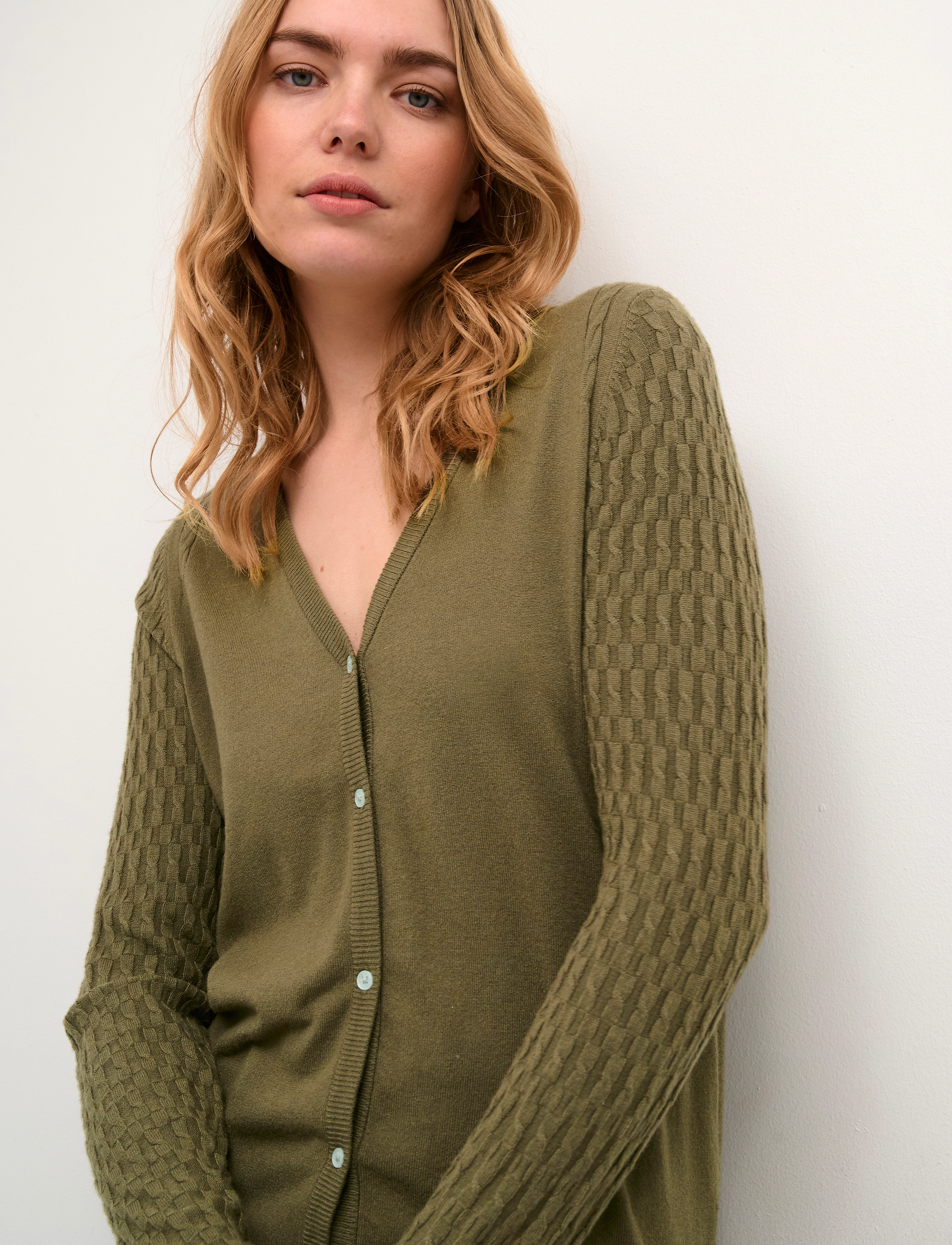 Cream - CRDela Cable Knit Cardigan - sea turtle - 5