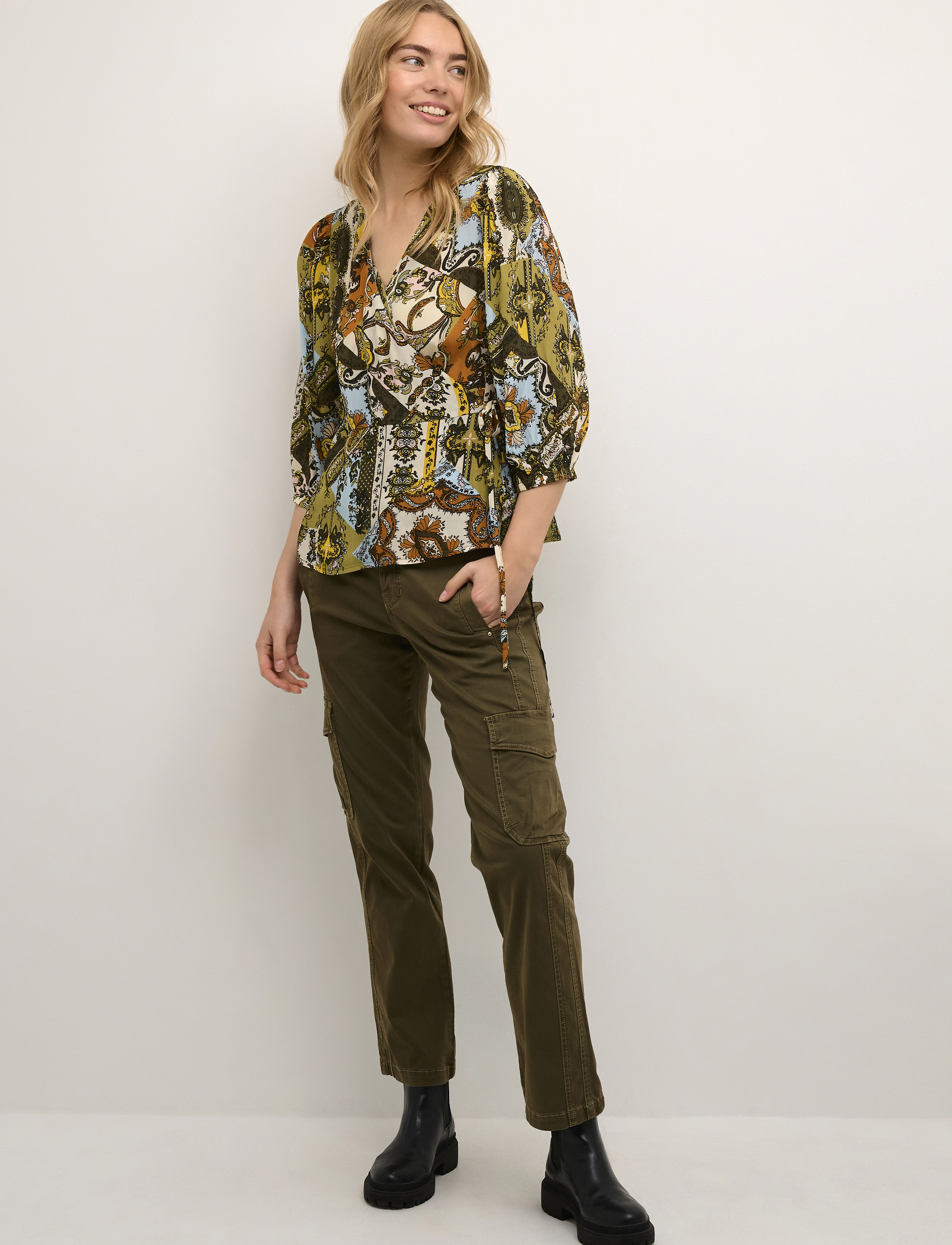Cream - CRMelody Blouse - langärmlige blusen - sea turtle patchwork paisly - 3