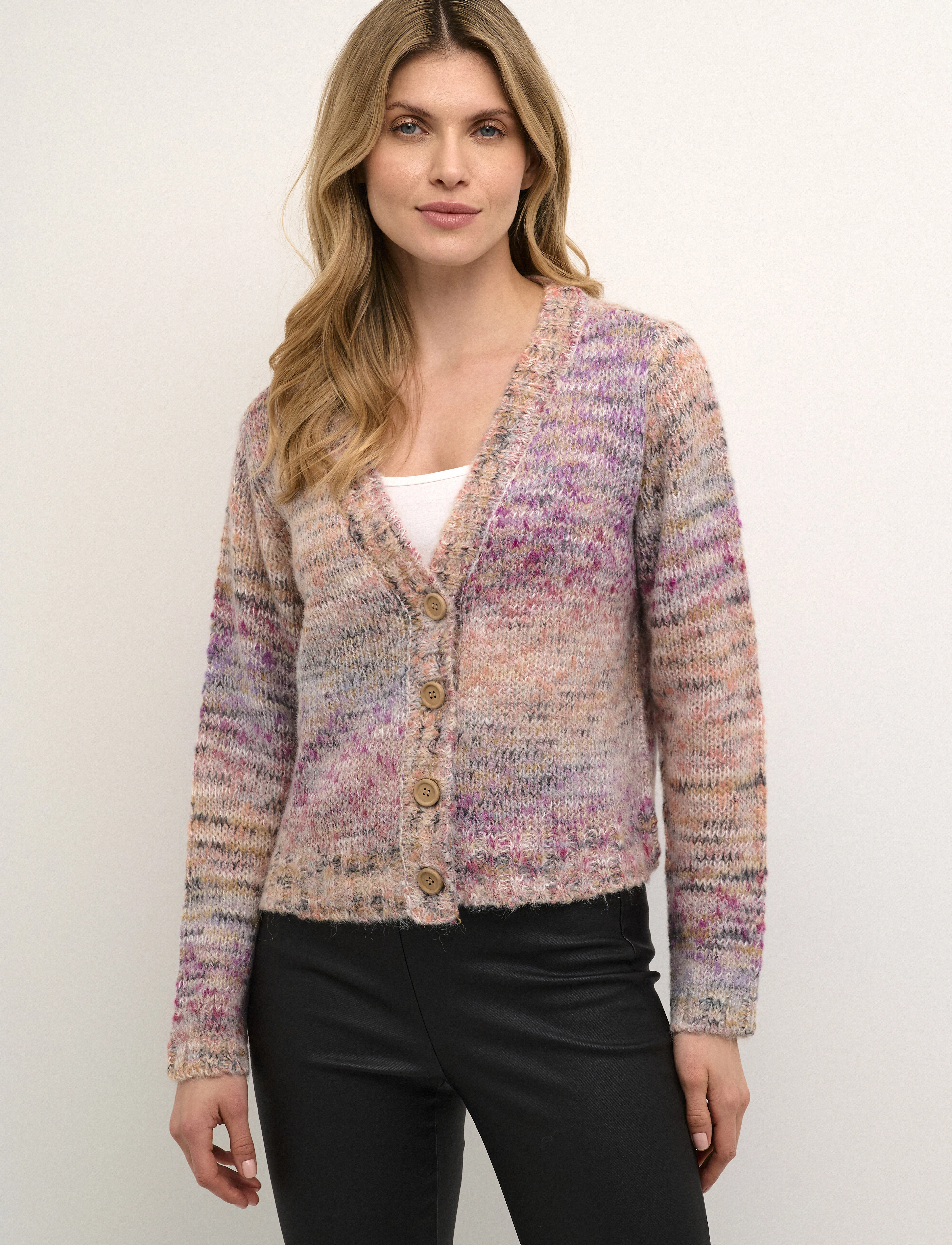 Cream - CRVinnah Knit Cardigan - purple melange - 2