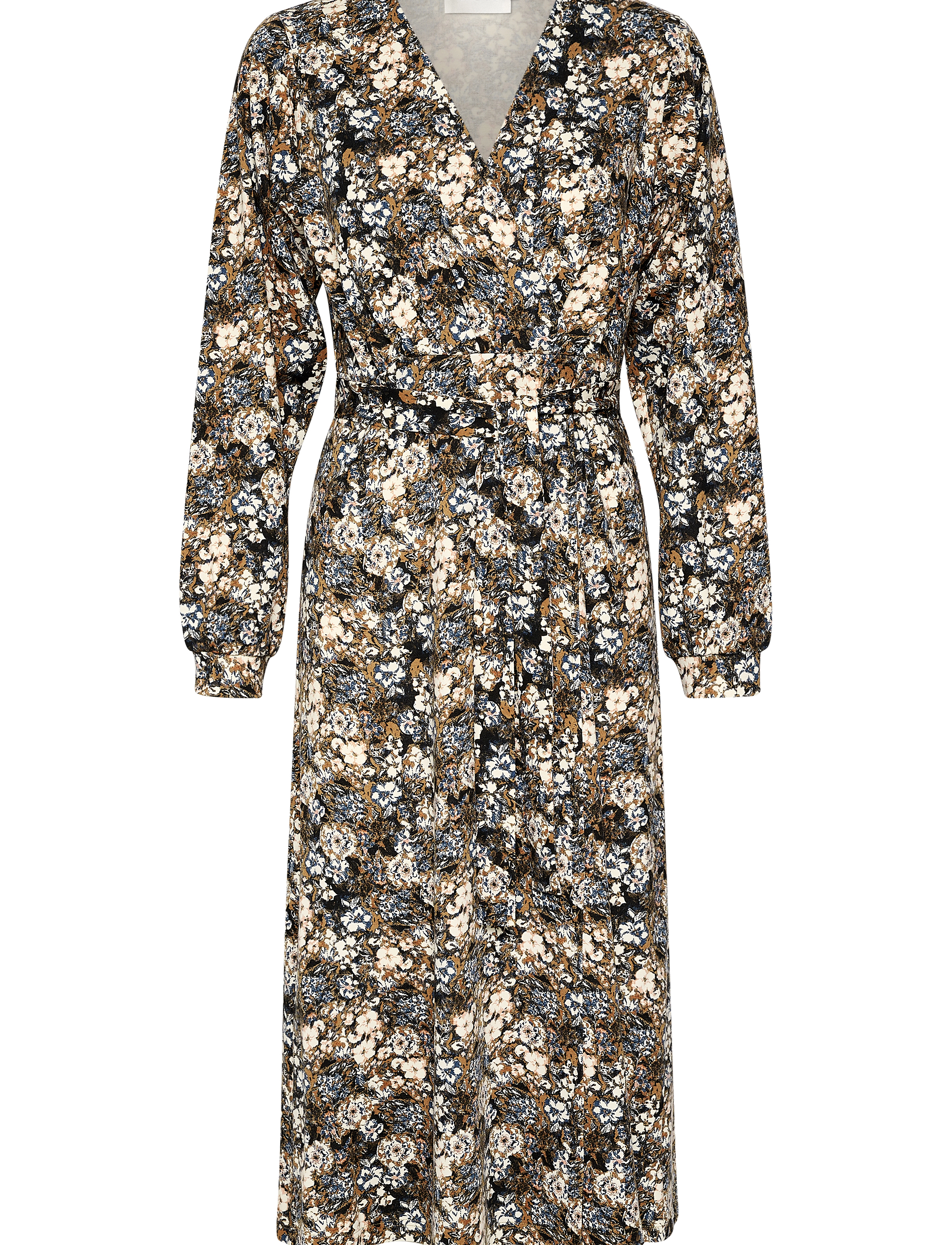 Cream CRAnett Midi Dress - Zally fit - Kjoler - PECAN BROWN FLORAL / black