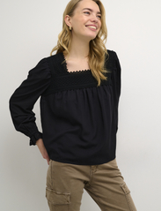 Cream - CRMilla Blouse - long-sleeved blouses - pitch black - 2