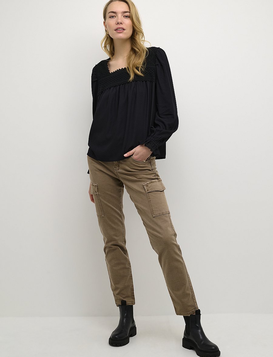 Cream - CRMilla Blouse - långärmade blusar - pitch black - 3