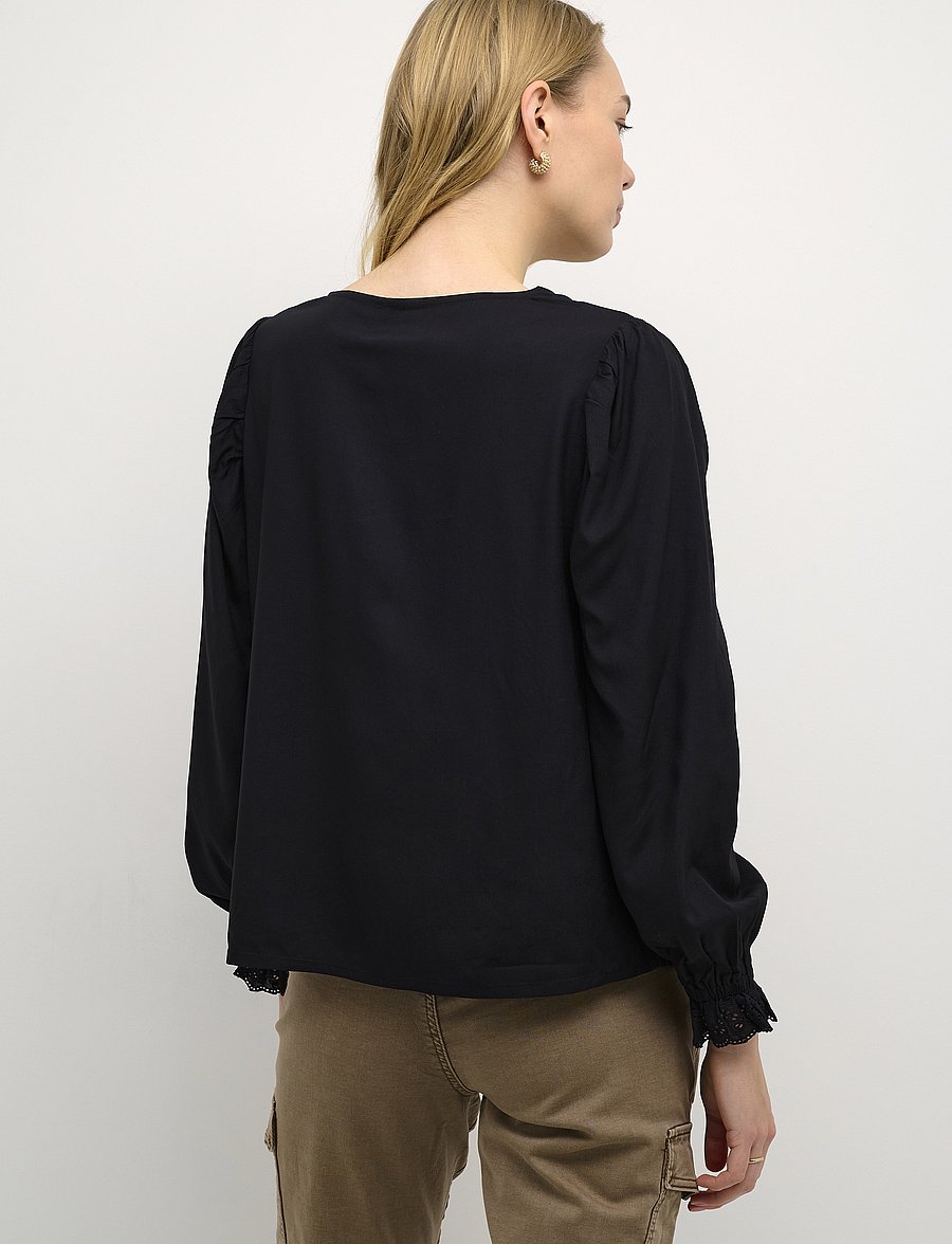Cream - CRMilla Blouse - långärmade blusar - pitch black - 4