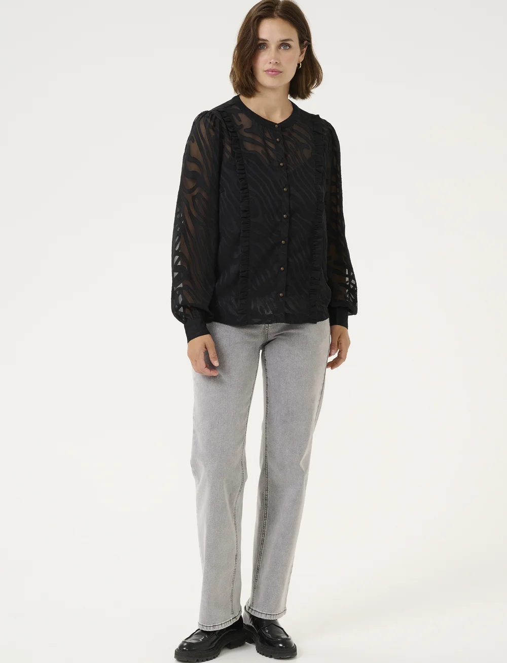 Cream - CRYana Shirt - langärmlige blusen - pitch black animal - 3