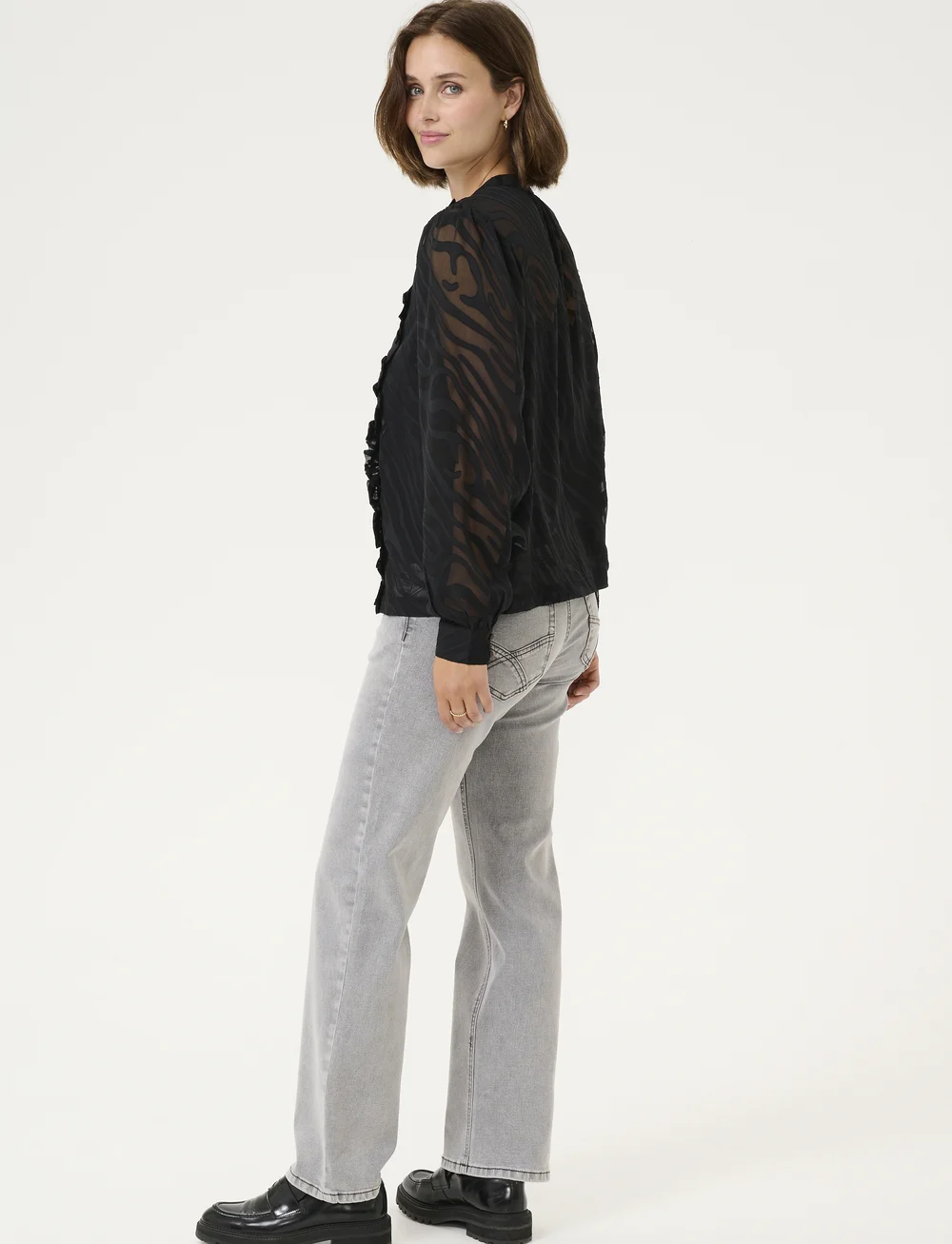 Cream - CRYana Shirt - langärmlige blusen - pitch black animal - 4