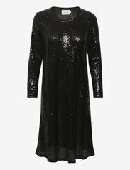 CRCaska Sequins Dress - Shift Fit - PITCH BLACK
