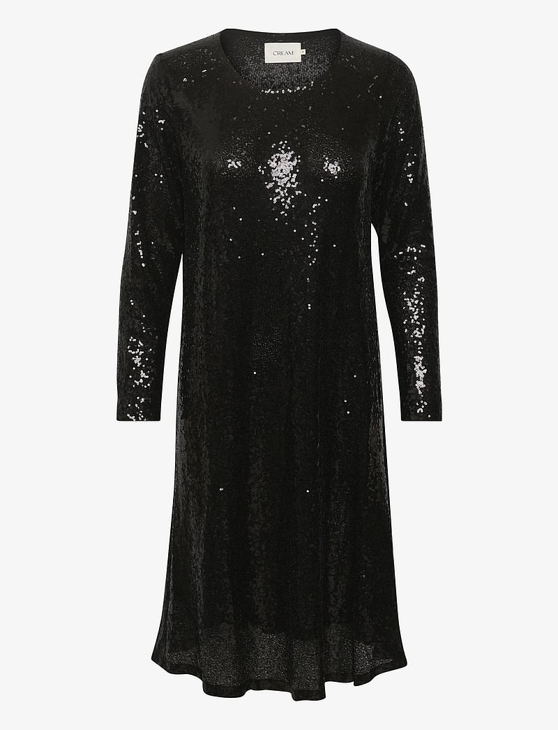 Cream - CRCaska Sequins Dress - Shift Fit - pailletkjoler - pitch black - 1