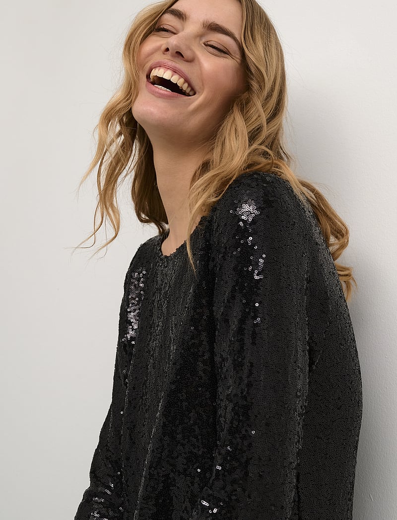 Cream - CRCaska Sequins Dress - Shift Fit - pailletkjoler - pitch black - 4