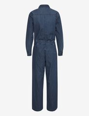 Cream - CRFrida Ankl Denim Jumpsuit - plus size & curvy - medium blue striped denim - 1