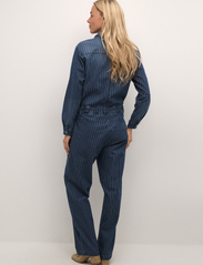 Cream - CRFrida Ankl Denim Jumpsuit - plus size - medium blue striped denim - 4