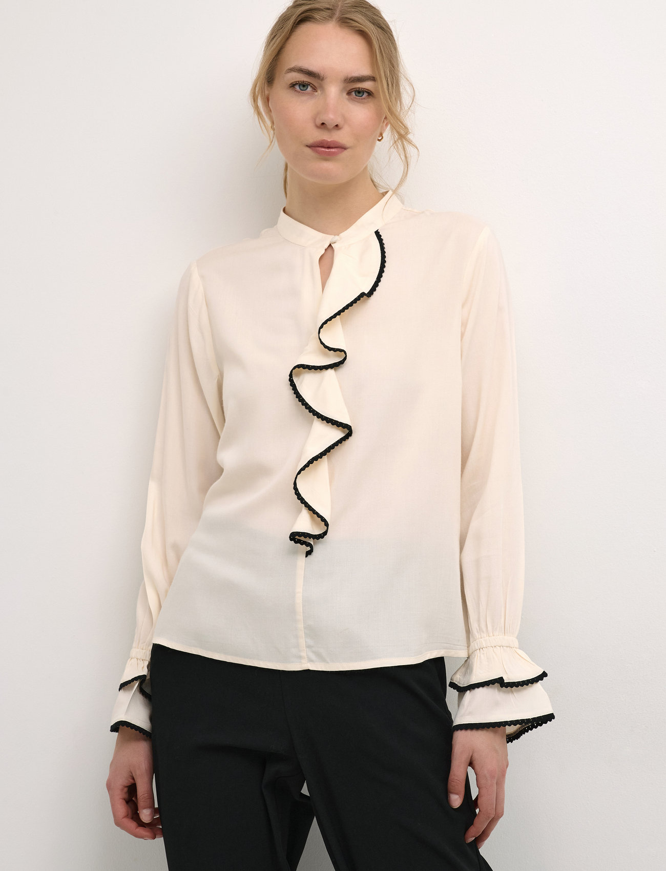 Cream - CRCine Blouse - long-sleeved blouses - eggnog - 1