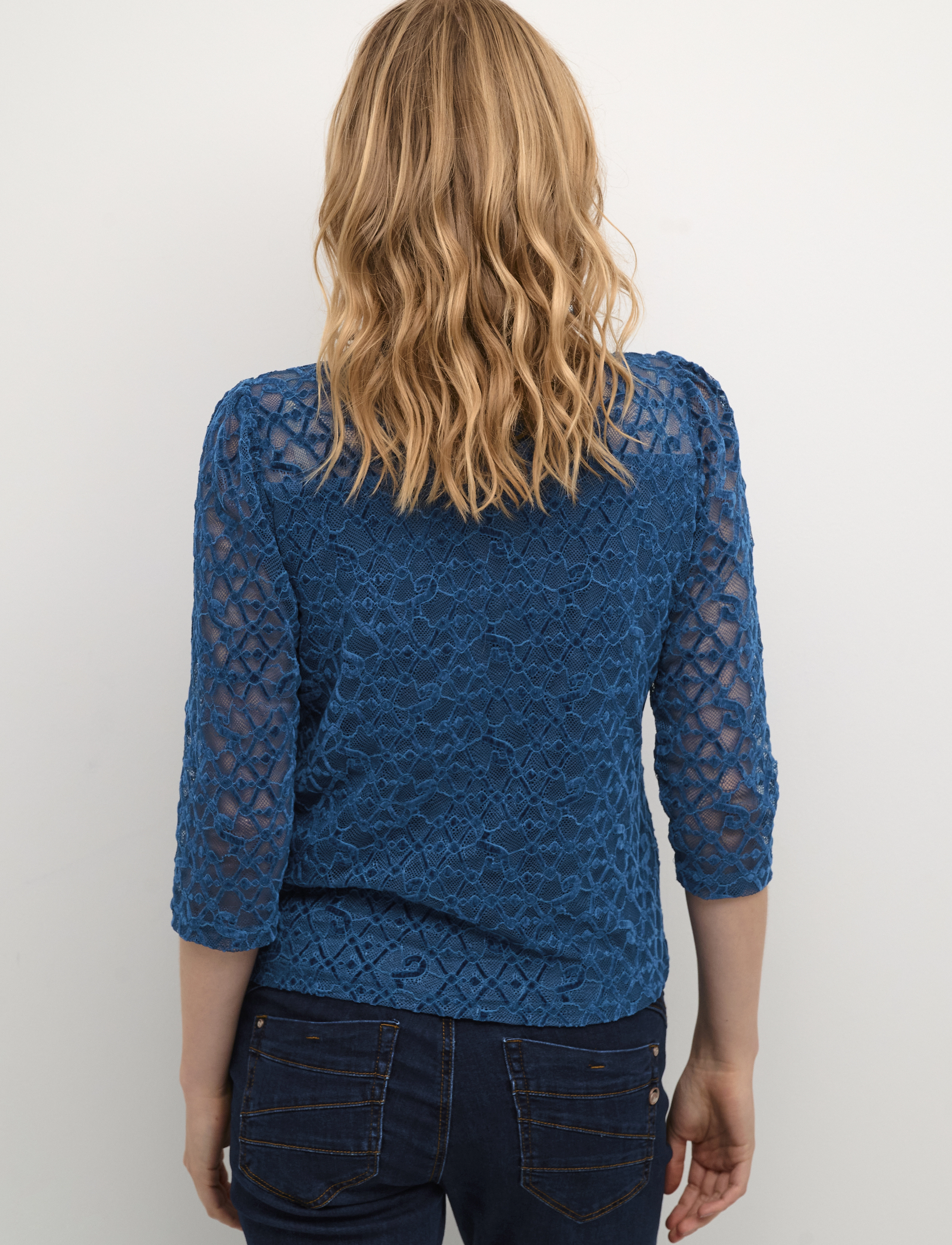 Cream - CRGila Lace Blouse With Lining - langærmede bluser - gibraltar sea - 4