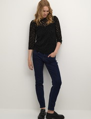 Cream - CRGila Lace Blouse With Lining - long-sleeved blouses - pitch black - 3