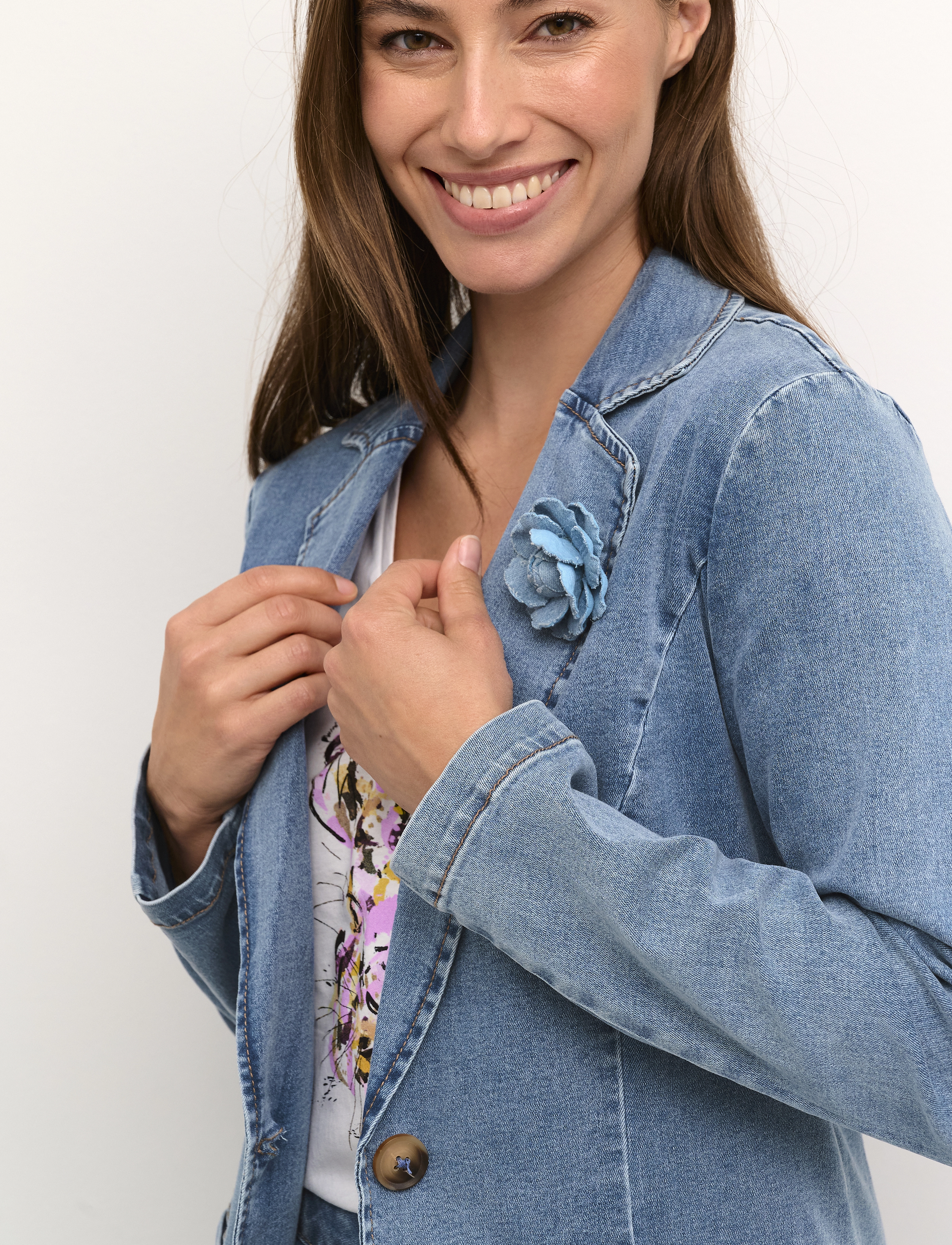 Cream - CRSabbie Denim Blazer - denim blue - 5