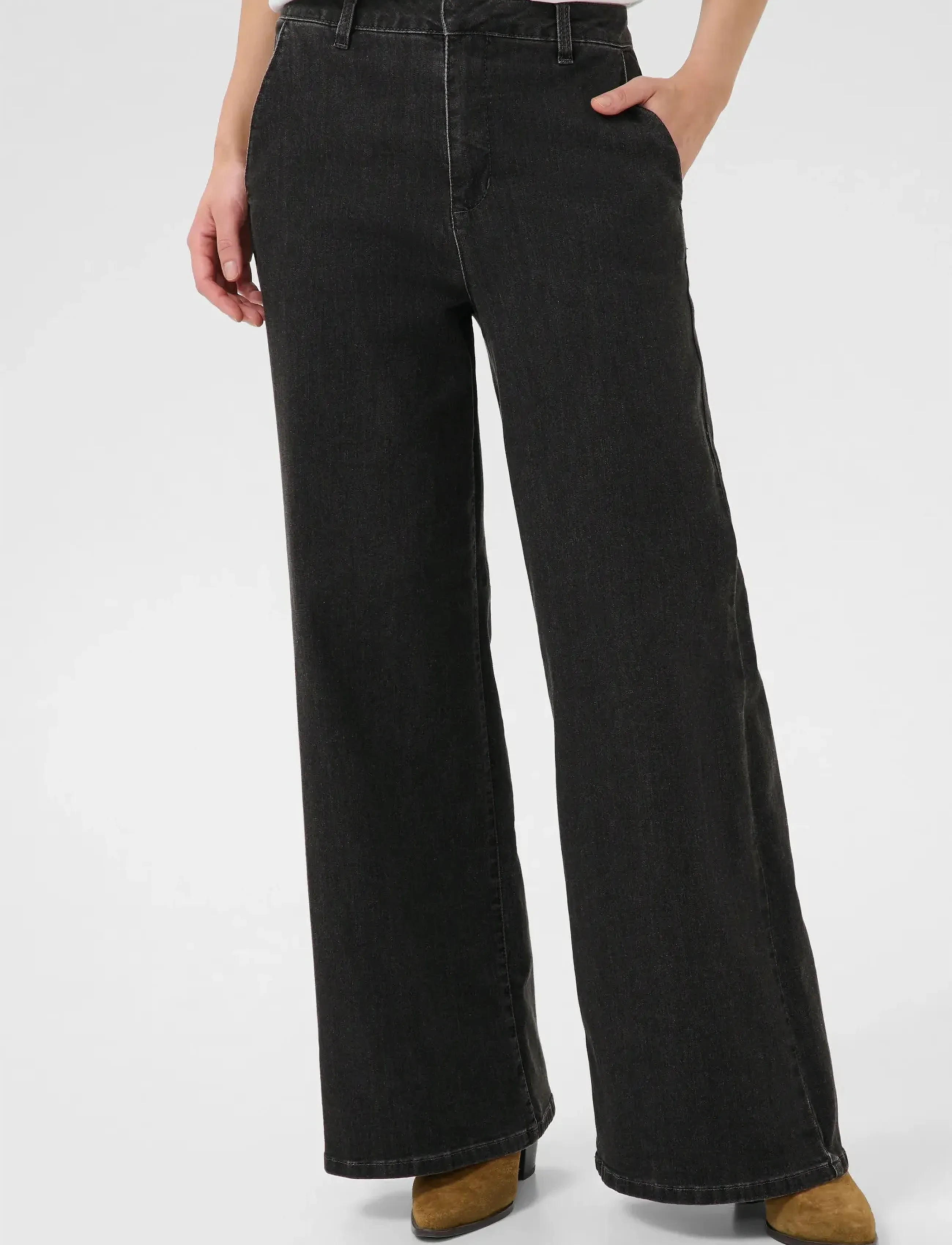Cream Crvisti Pant, Kvinder, Vide Ben Jeans, Sort, Str: 36 x 32
