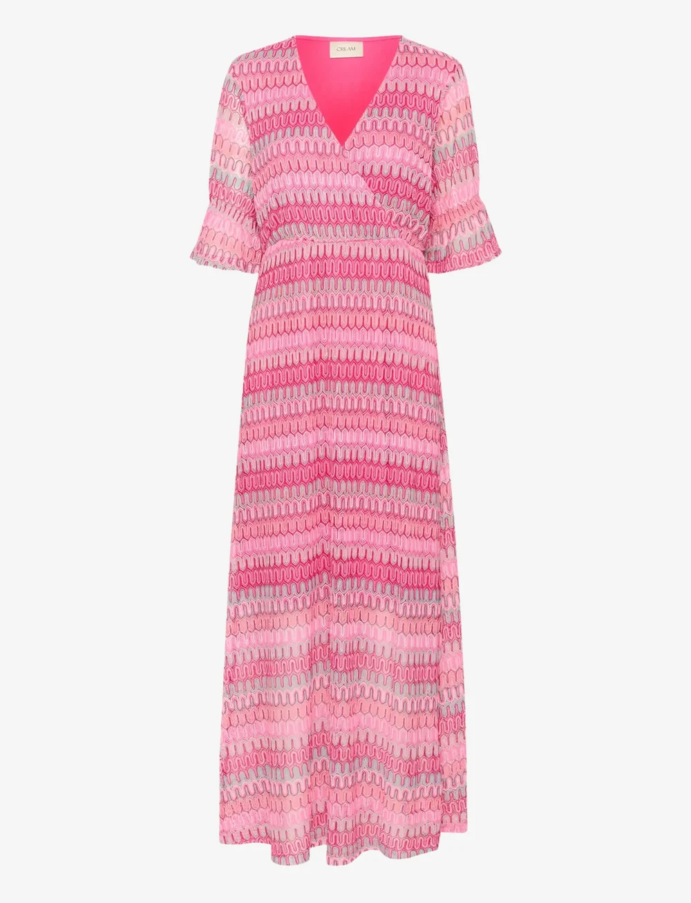 Cream - CRCova Long Dress - hõlmikkleidid - red multicolored jacquard - 1