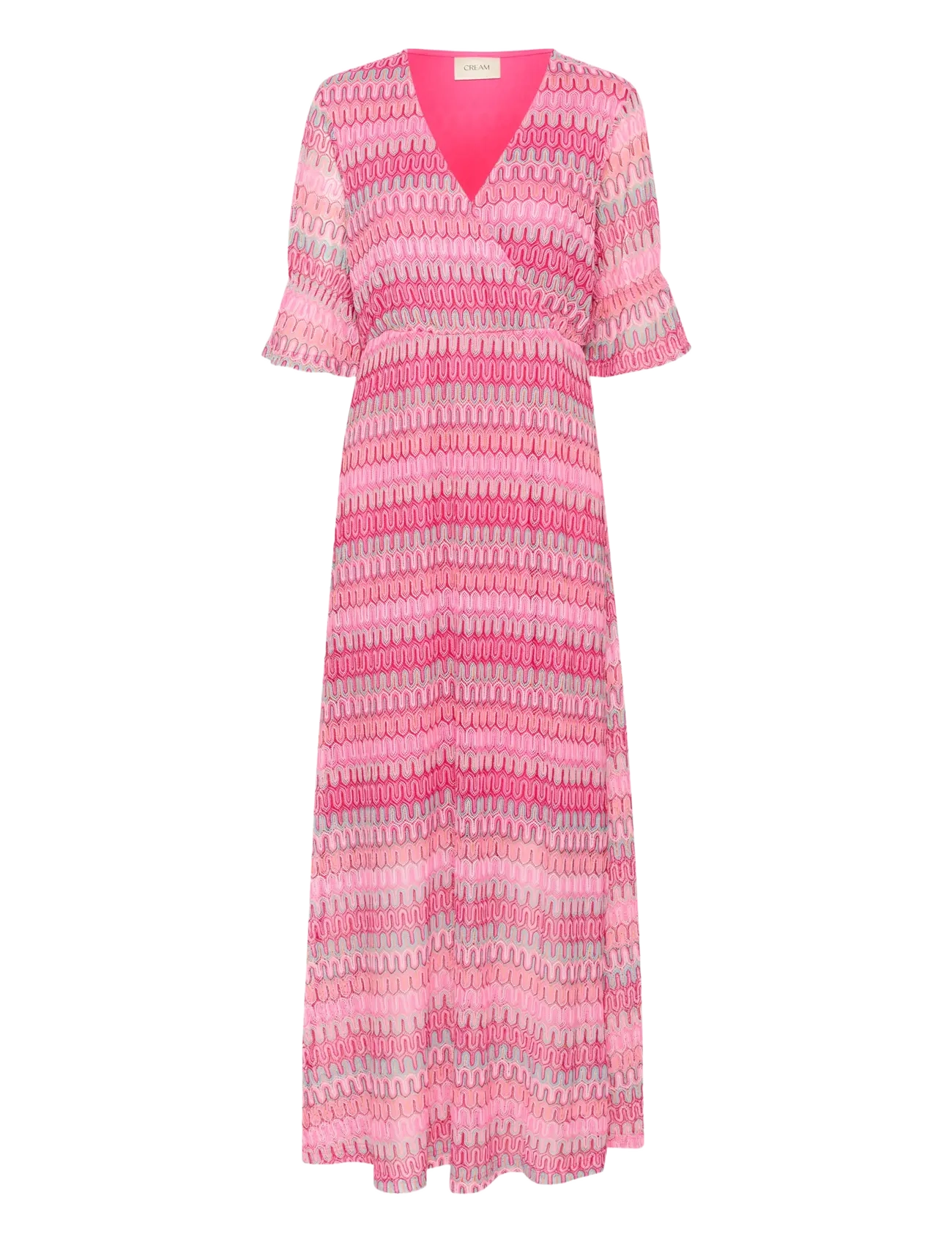 Cream - CRCova Long Dress - red multicolored jacquard - 1