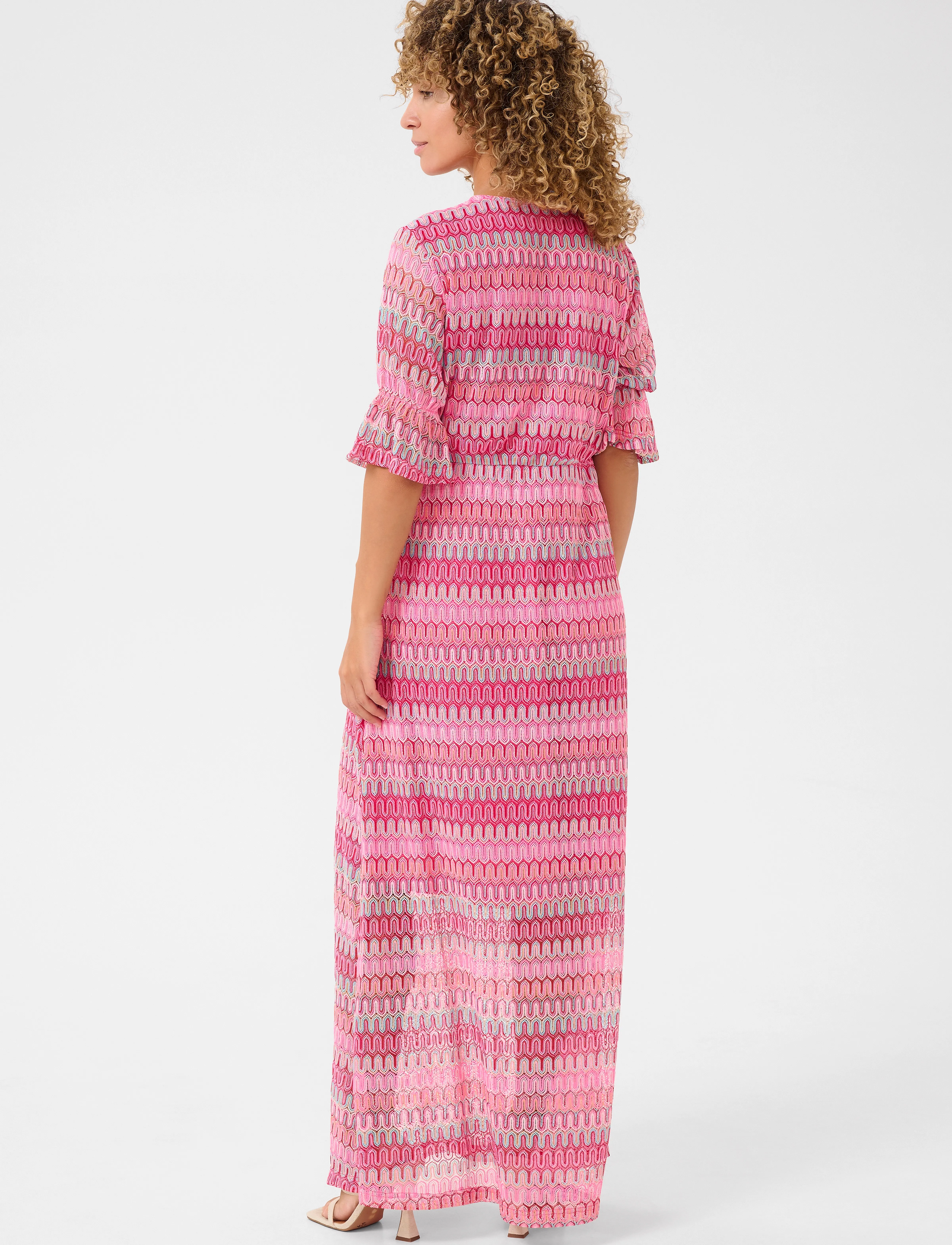 Cream - CRCova Long Dress - red multicolored jacquard - 4