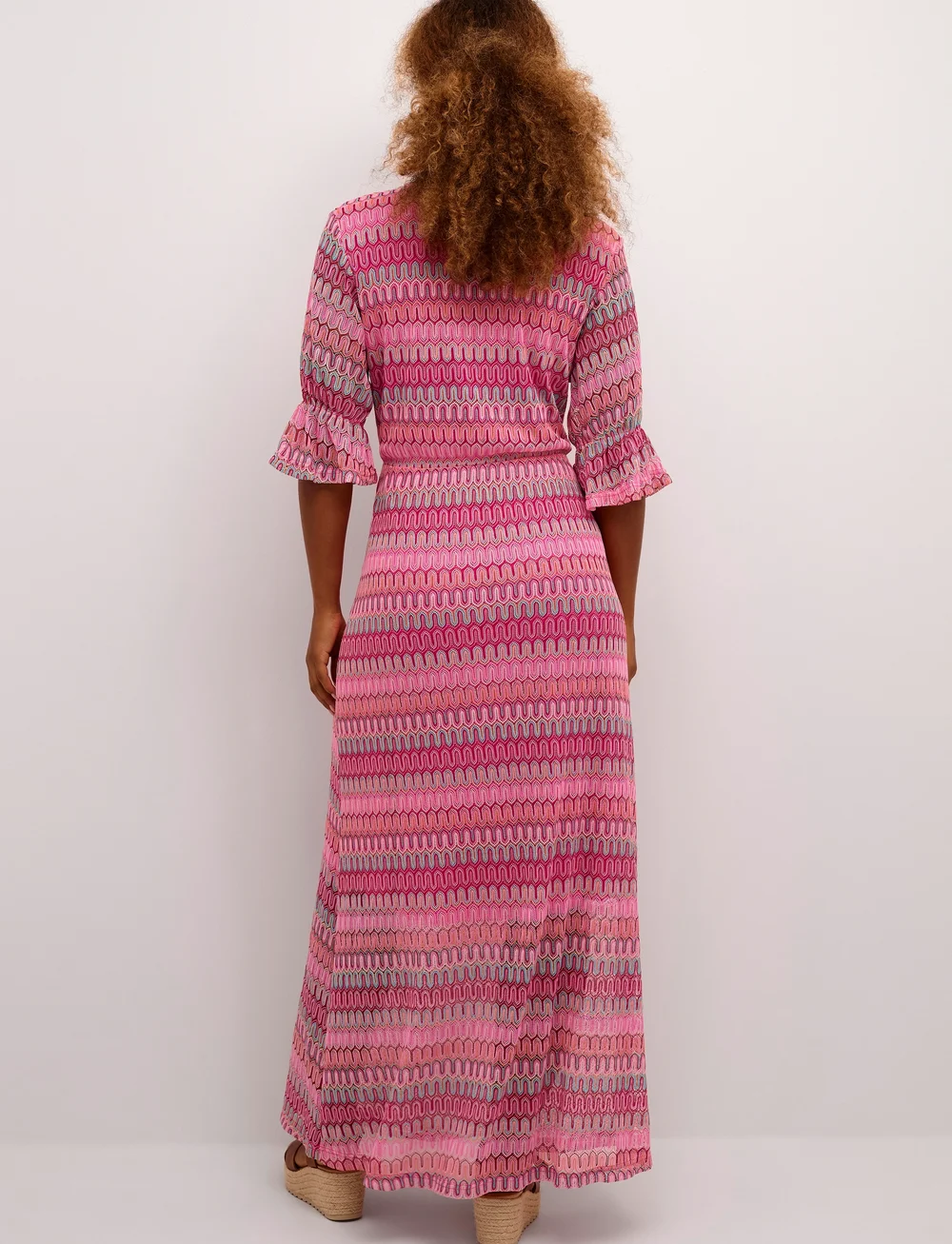 Cream - CRCova Long Dress - hõlmikkleidid - red multicolored jacquard - 5