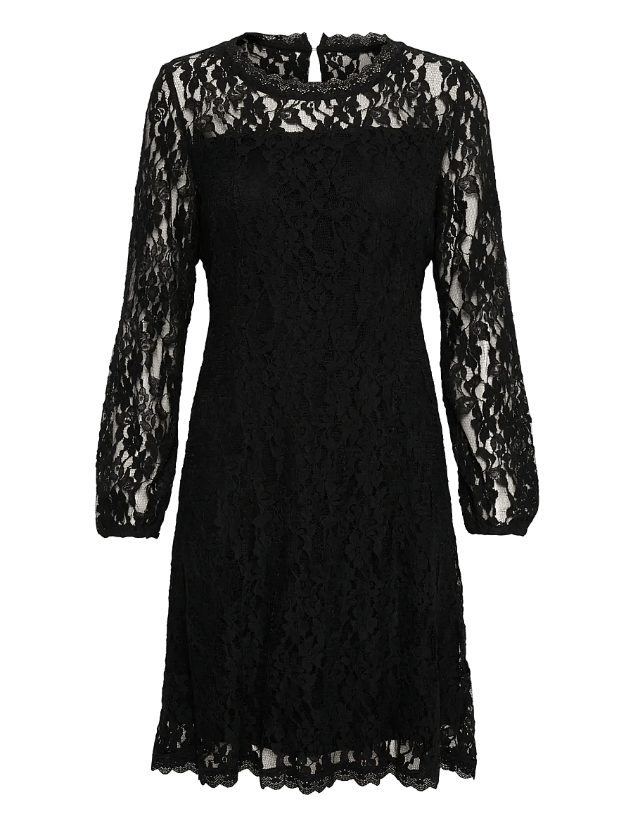 Cream - CRKit Lace LS Dress - Zally fit - partykleider - pitch black - 1