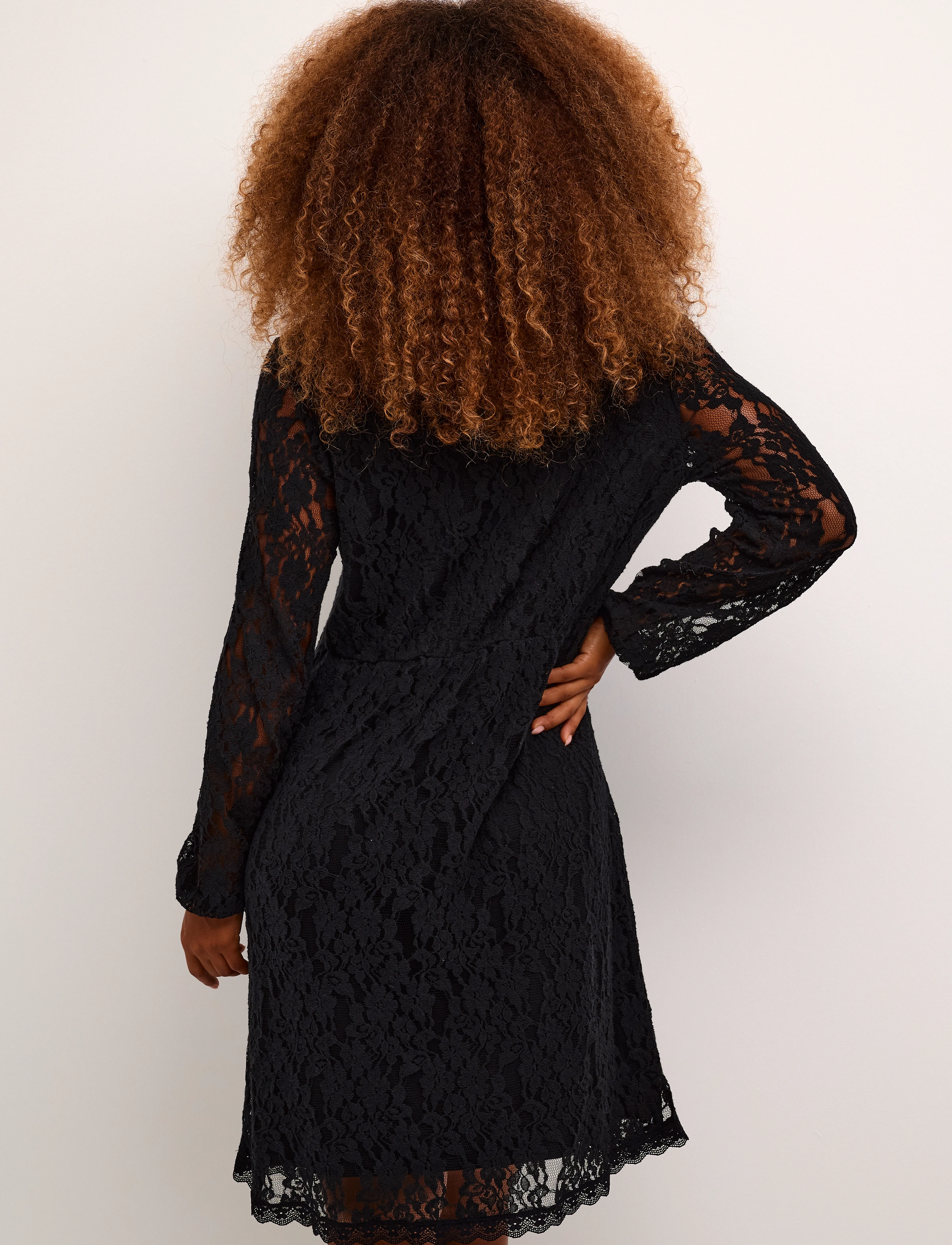 Cream - CRKit Lace LS Dress - Zally fit - partykleider - pitch black - 4