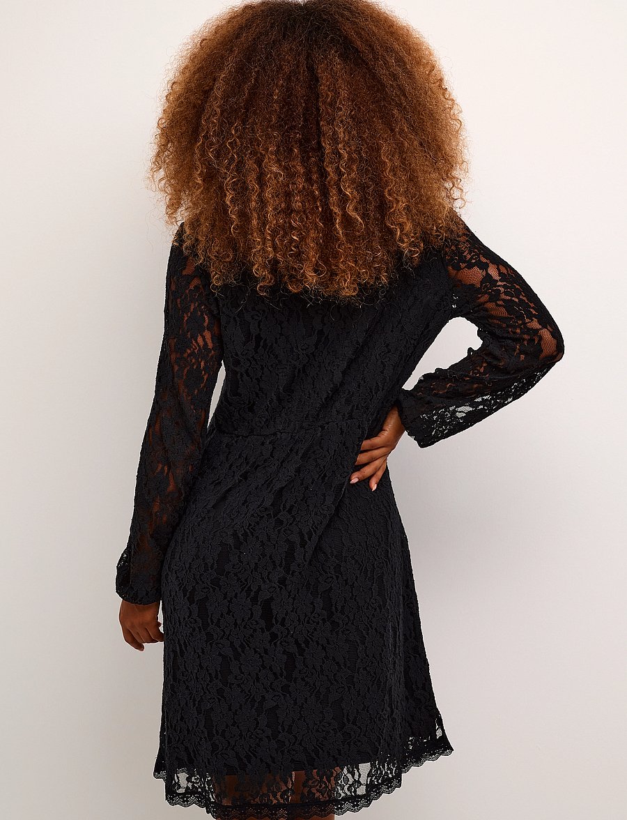 Cream - CRKit Lace LS Dress - Zally fit - partykleider - pitch black - 4